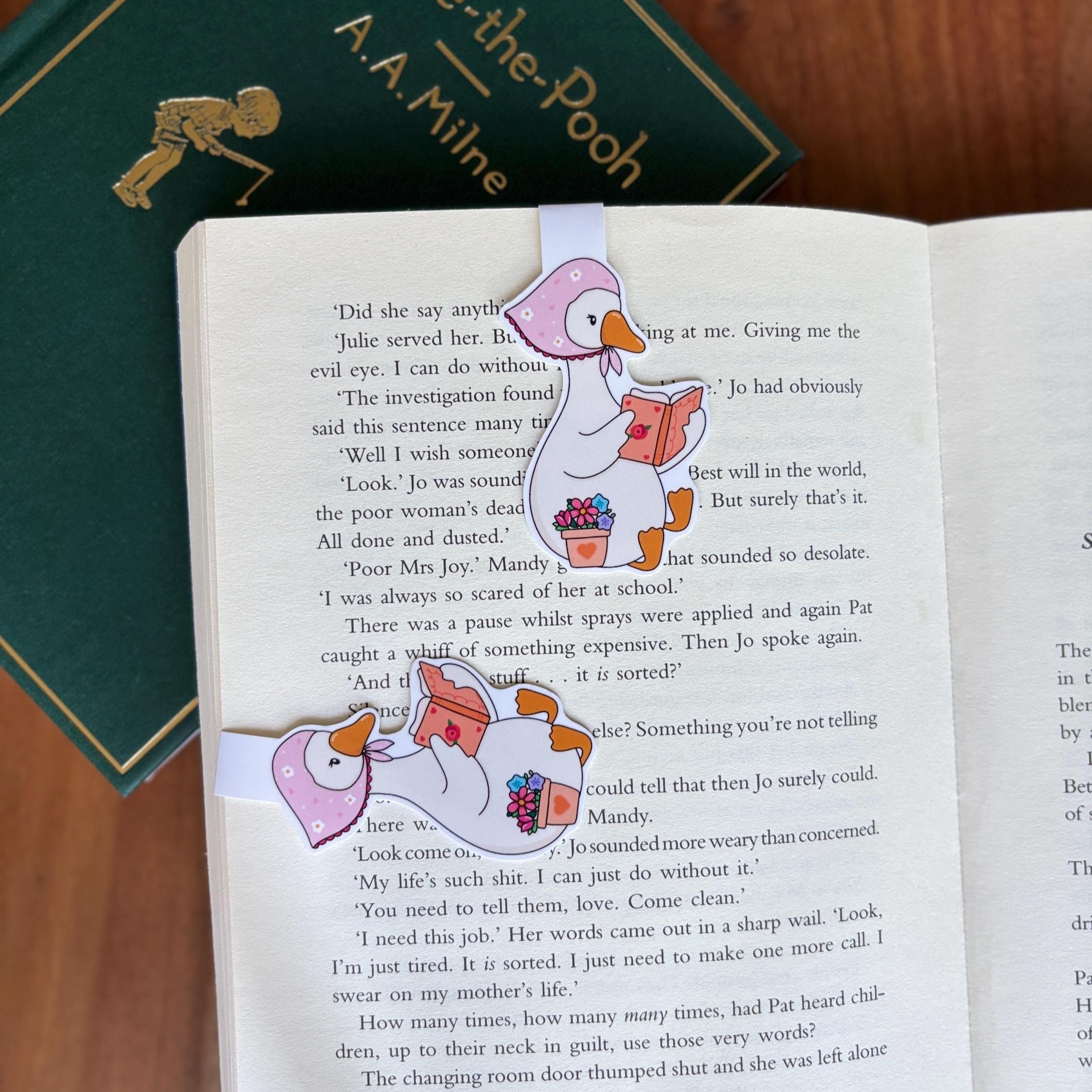Goose Reading a Book Magnetic Bookmark