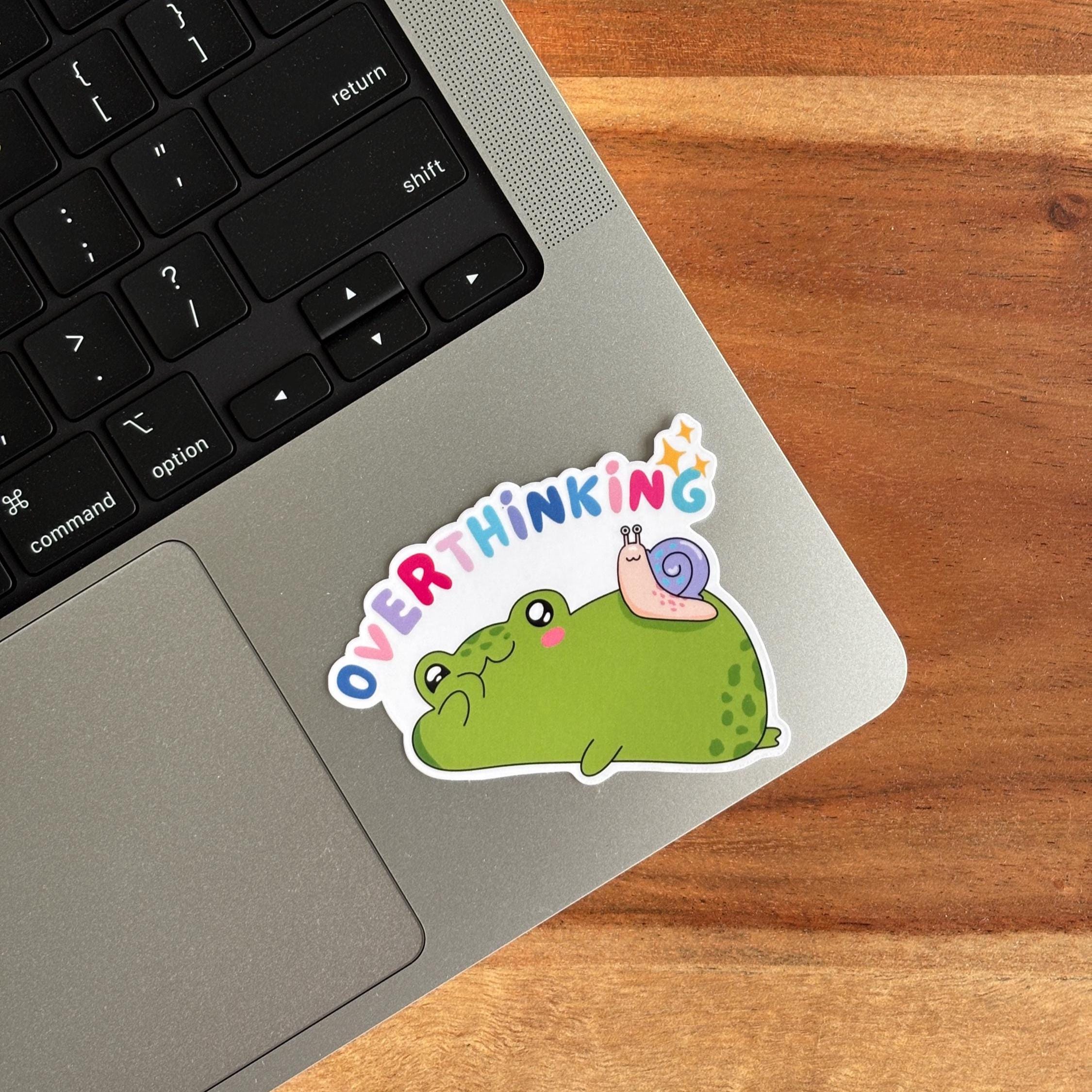 Overthinking Frog Vinyl Sticker