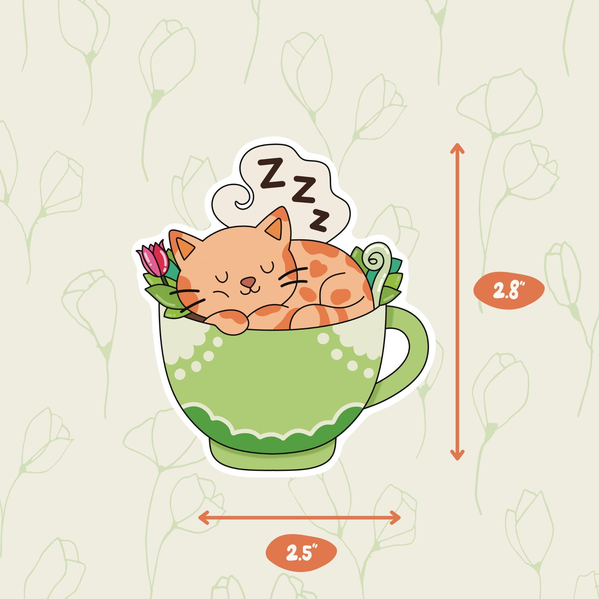 Sleepy Cat Vinyl Sticker