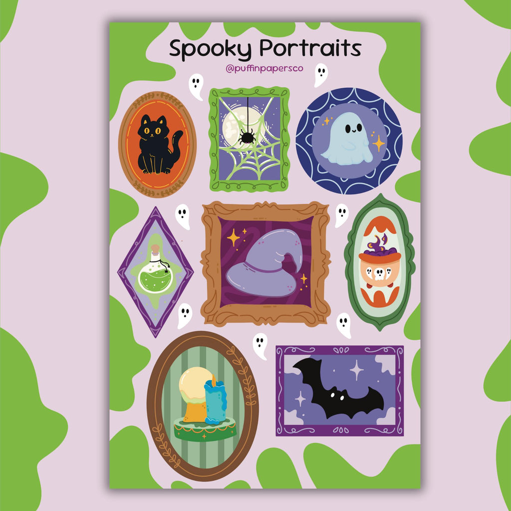 Spooky Portraits Sticker Sheet