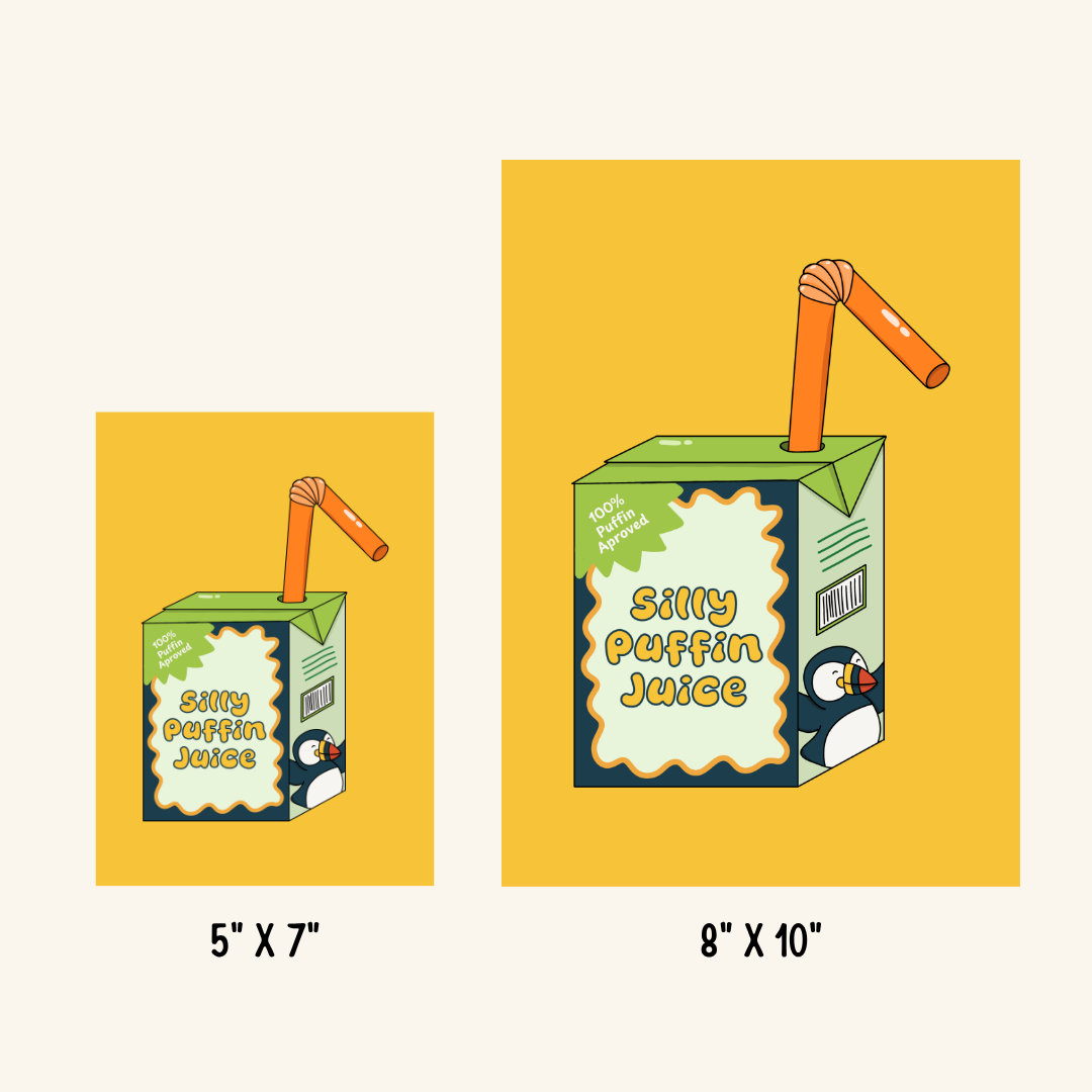 Silly Puffin Juice Print