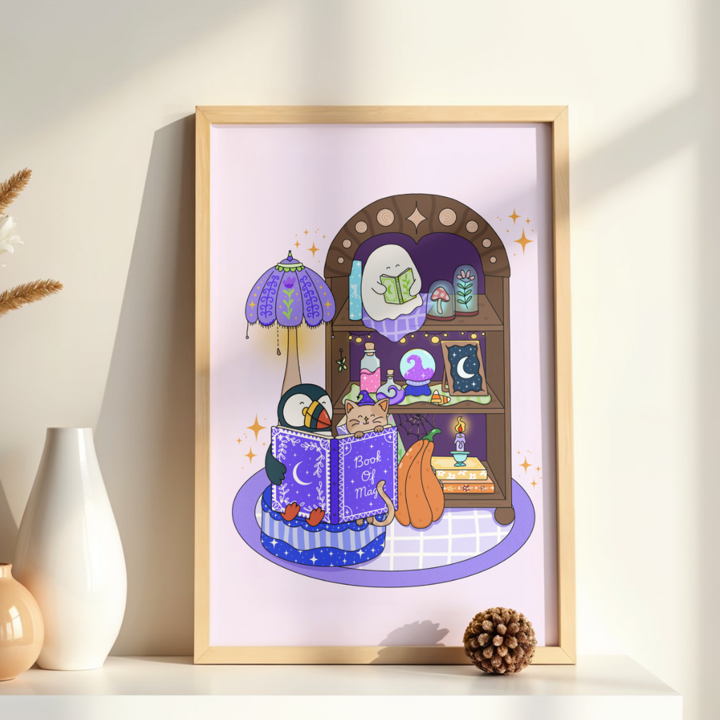 Spooky Library Print