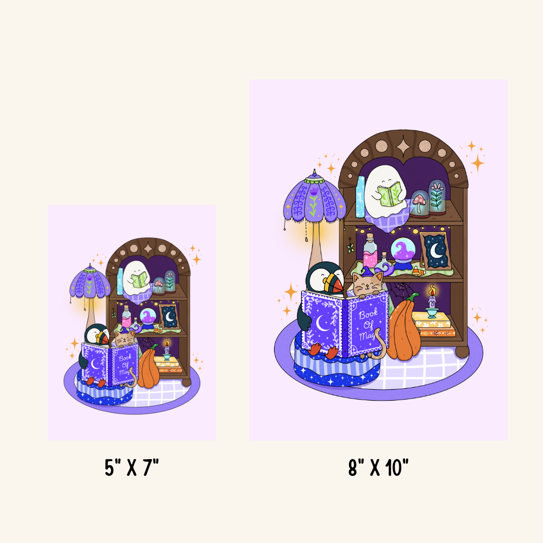 Spooky Library Print