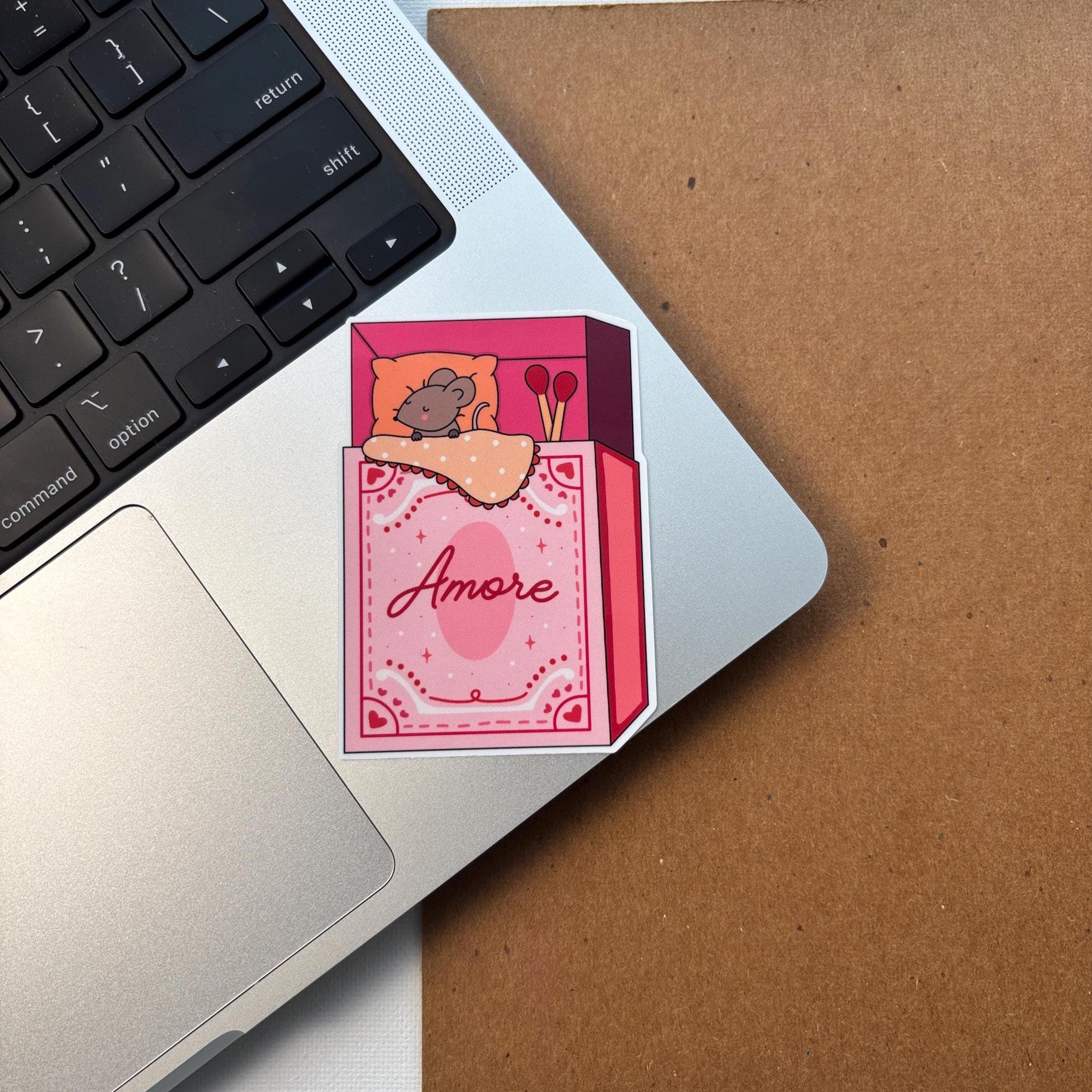 Cozy Sleeping Mouse in Matchbox Vinyl Sticker