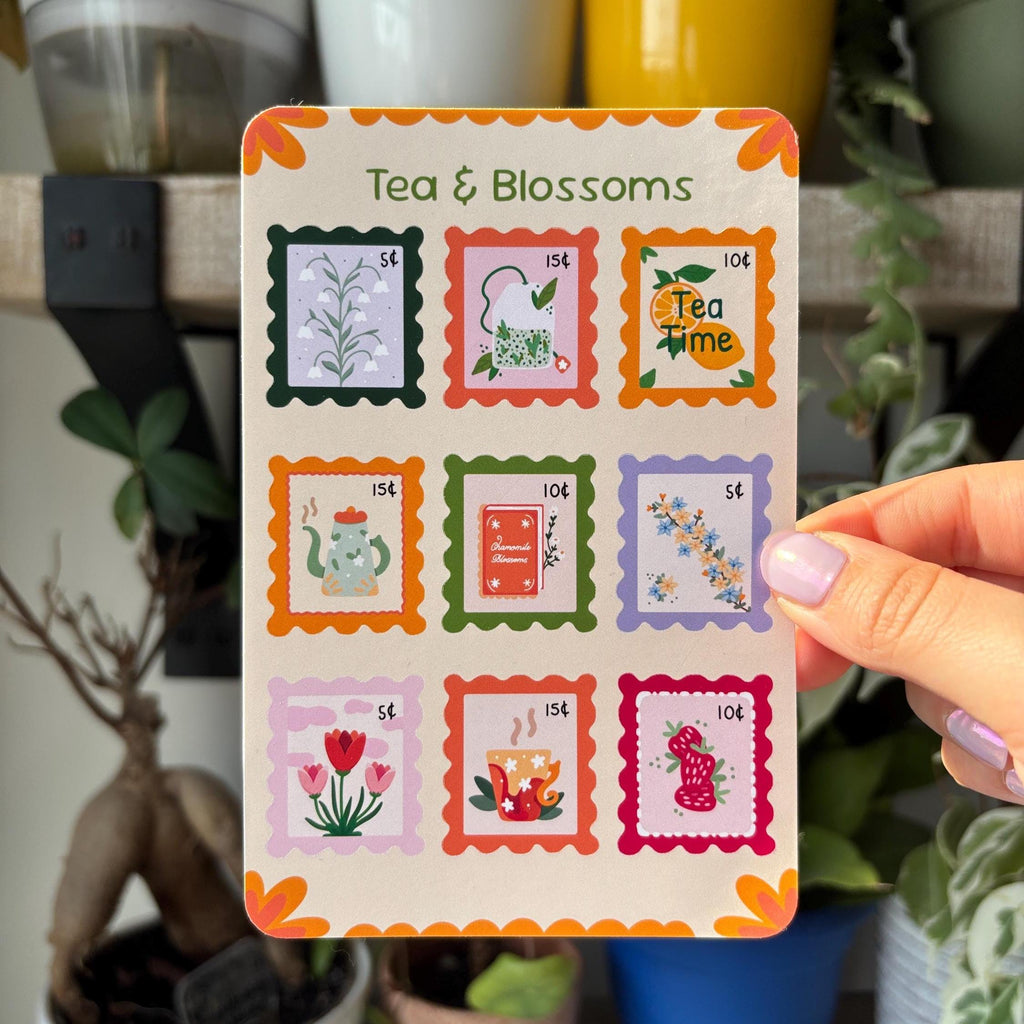 Tea & Blossoms Stamp Stickers