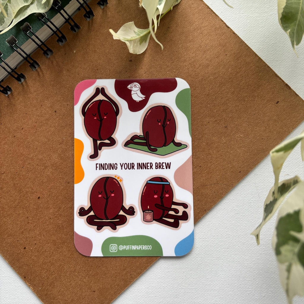 Coffee Beans Yoga Set Vinyl Sticker
