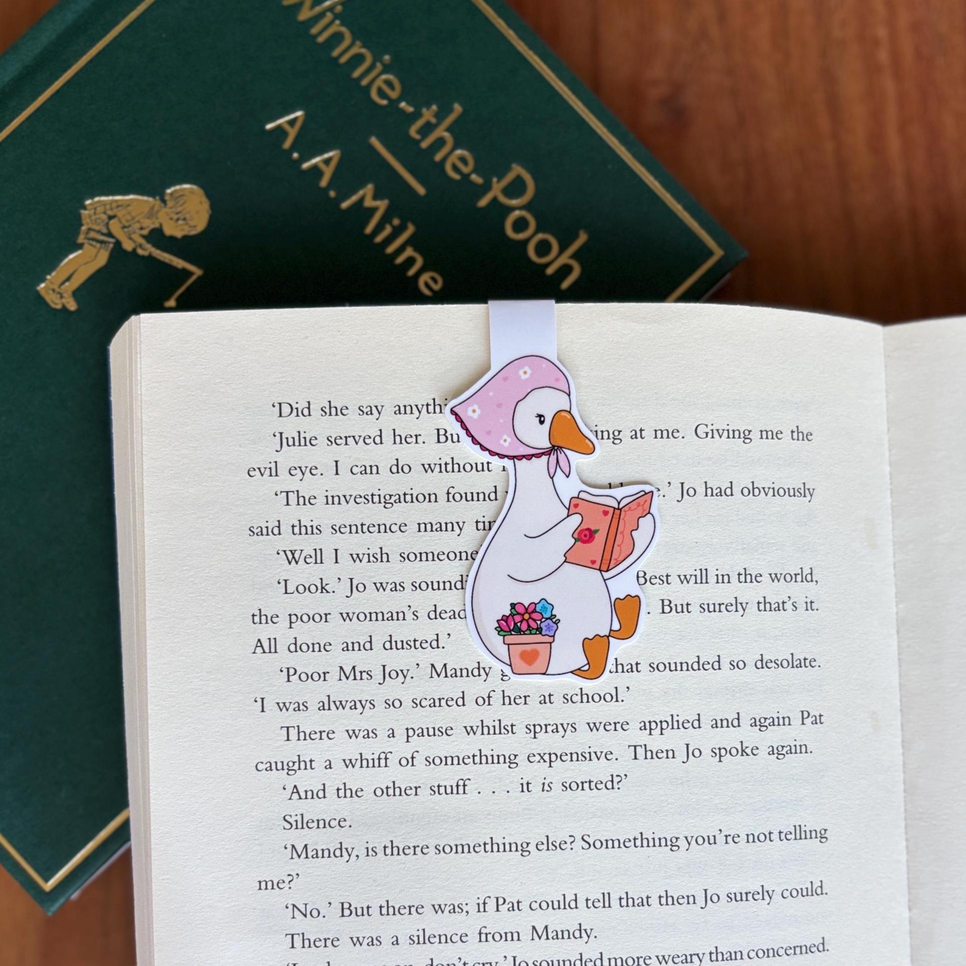 Goose Reading a Book Magnetic Bookmark
