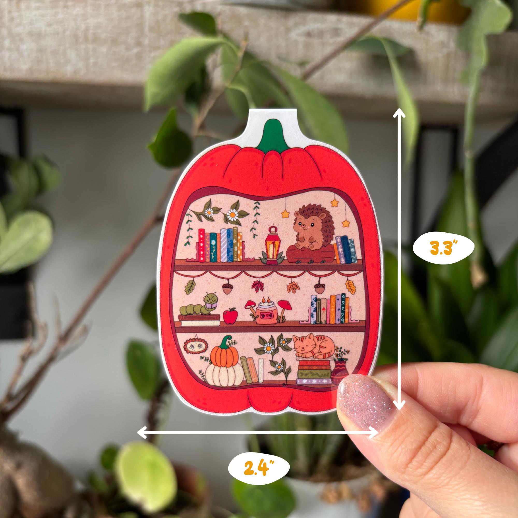Pumpkin Library Magnetic Bookmark