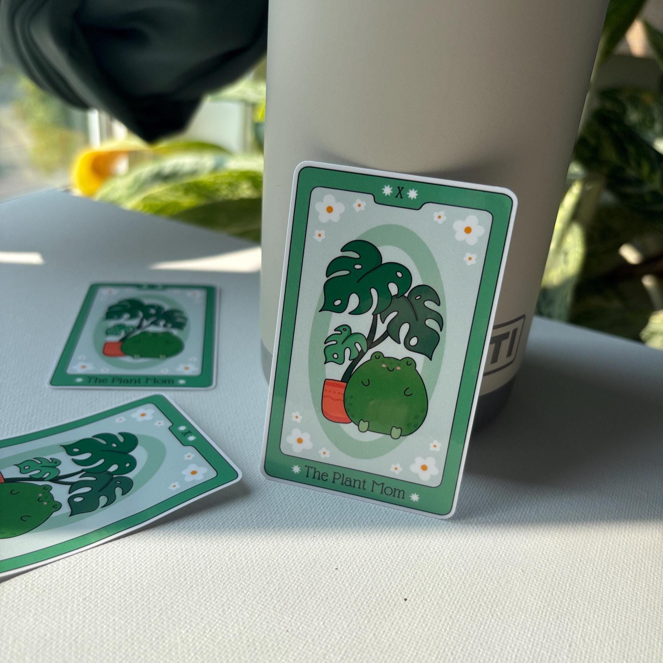 Plant Mom Tarot Card Vinyl Sticker