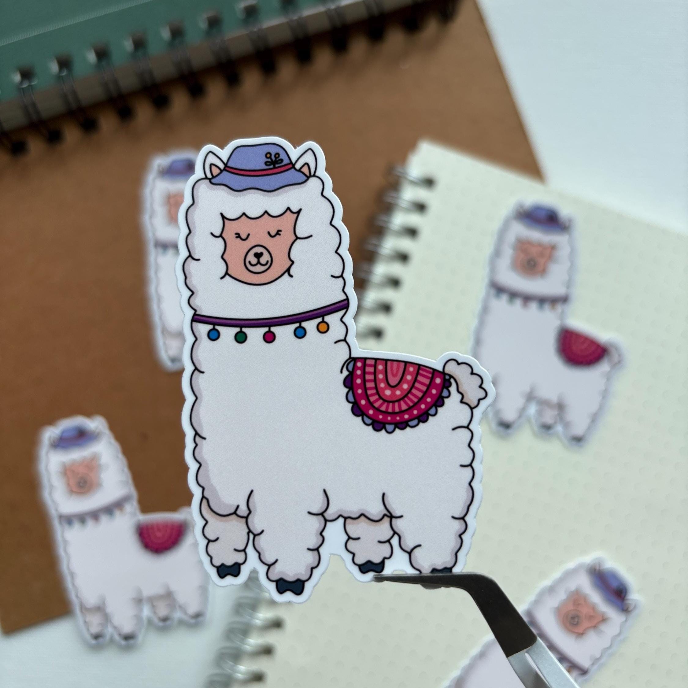 Happy Llama Vinyl Sticker