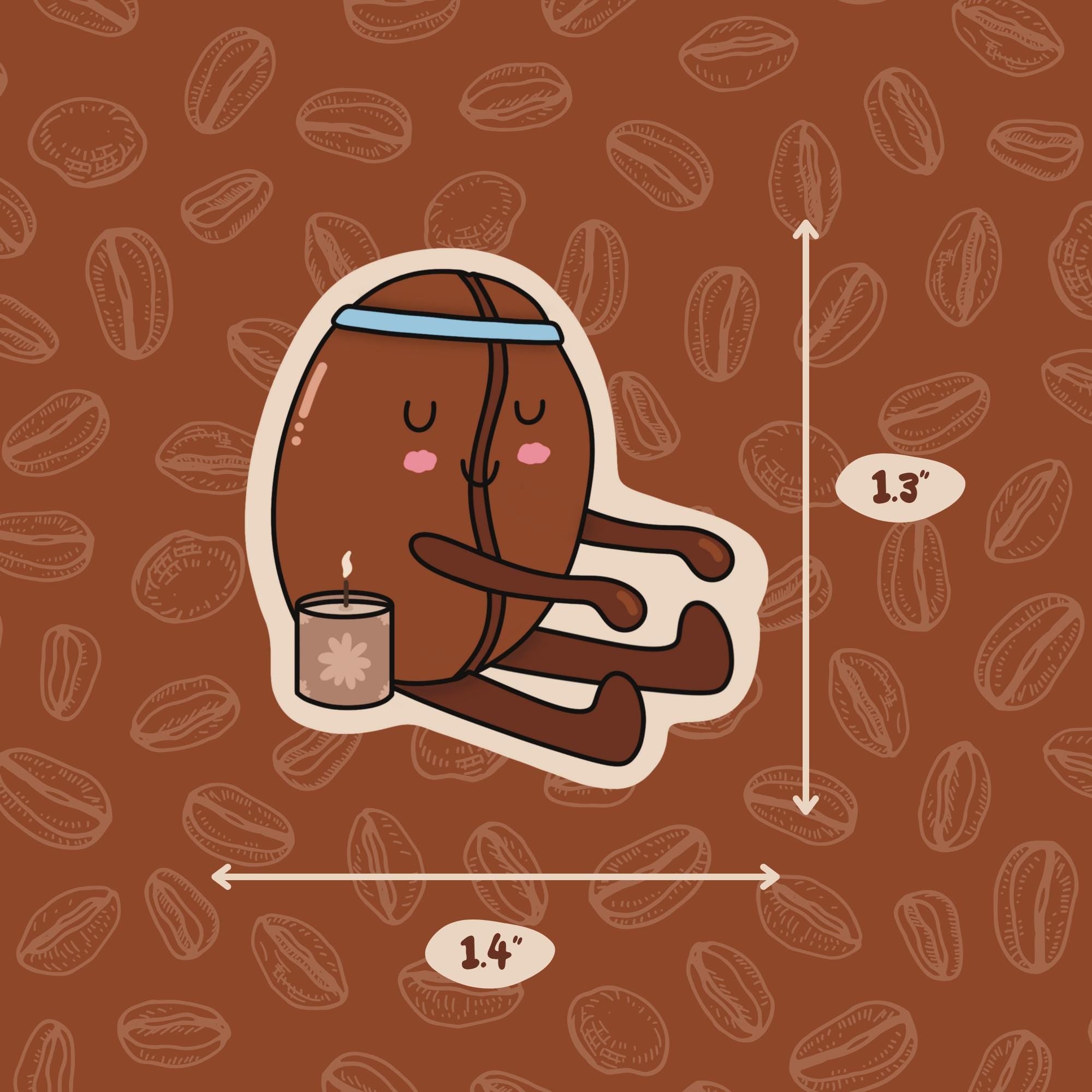 Coffee Beans Yoga Set Vinyl Sticker