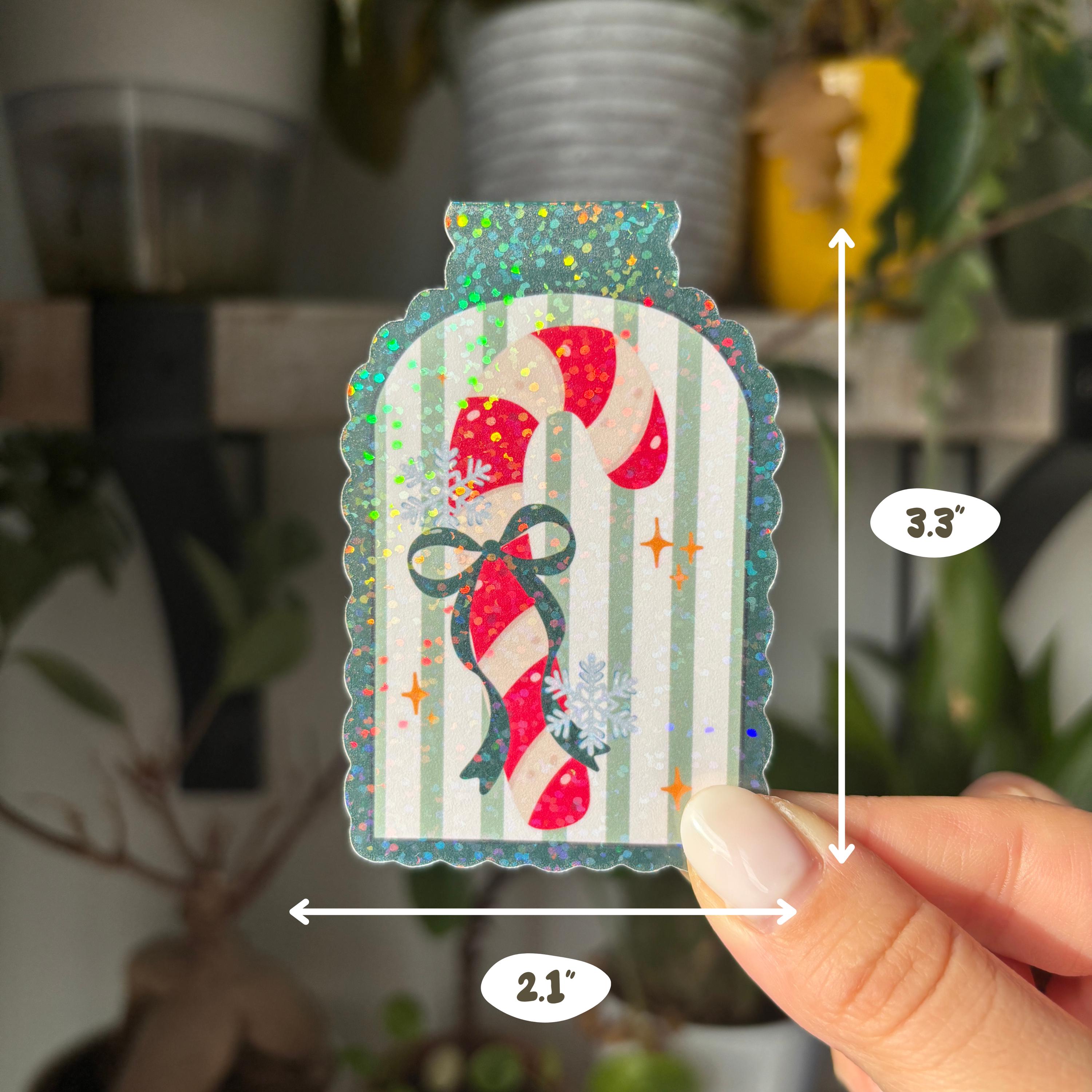 Candy Cane Magnetic Bookmark