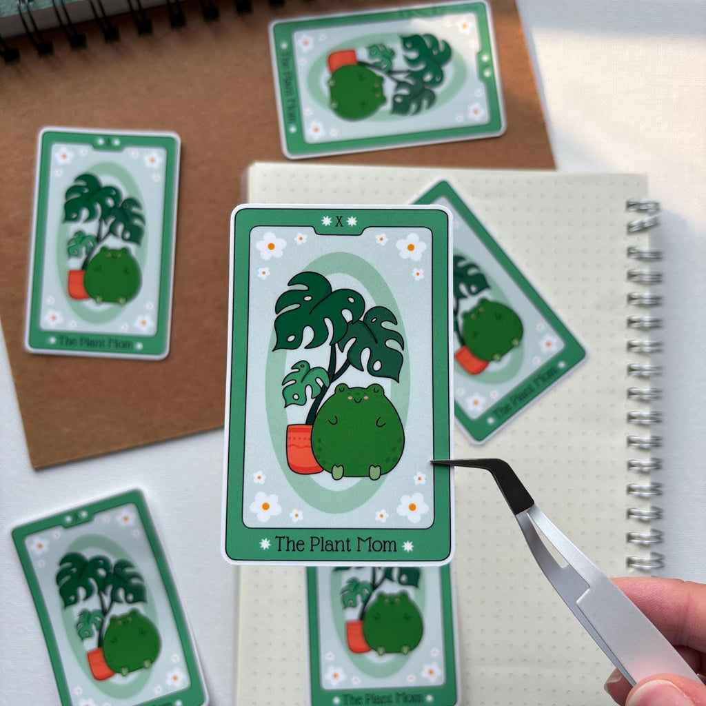 Plant Mom Tarot Card Vinyl Sticker