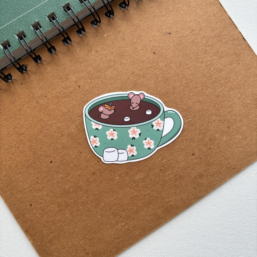 Hot Chocolate Mouse Vinyl Sticker