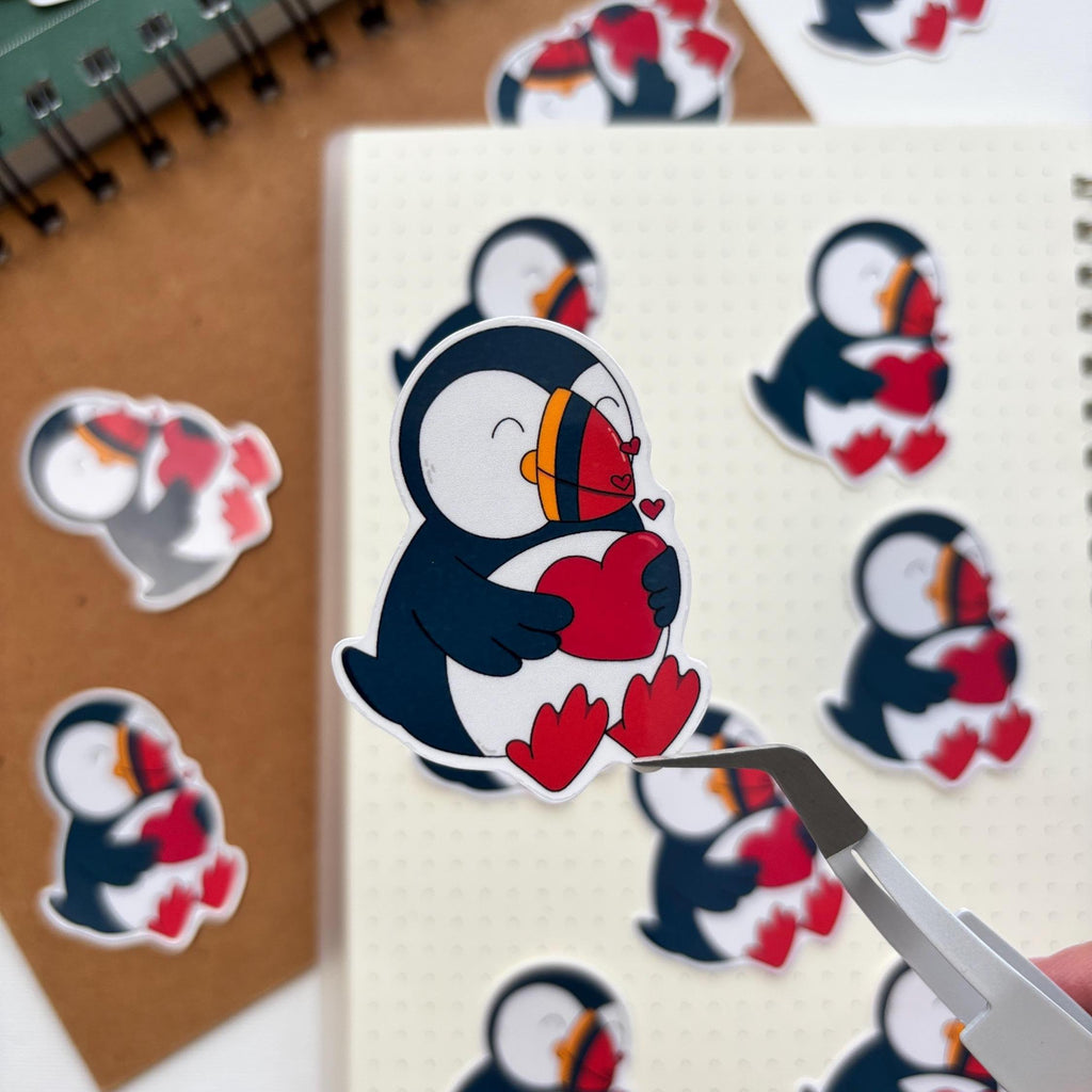 Love Puffin Vinyl Sticker