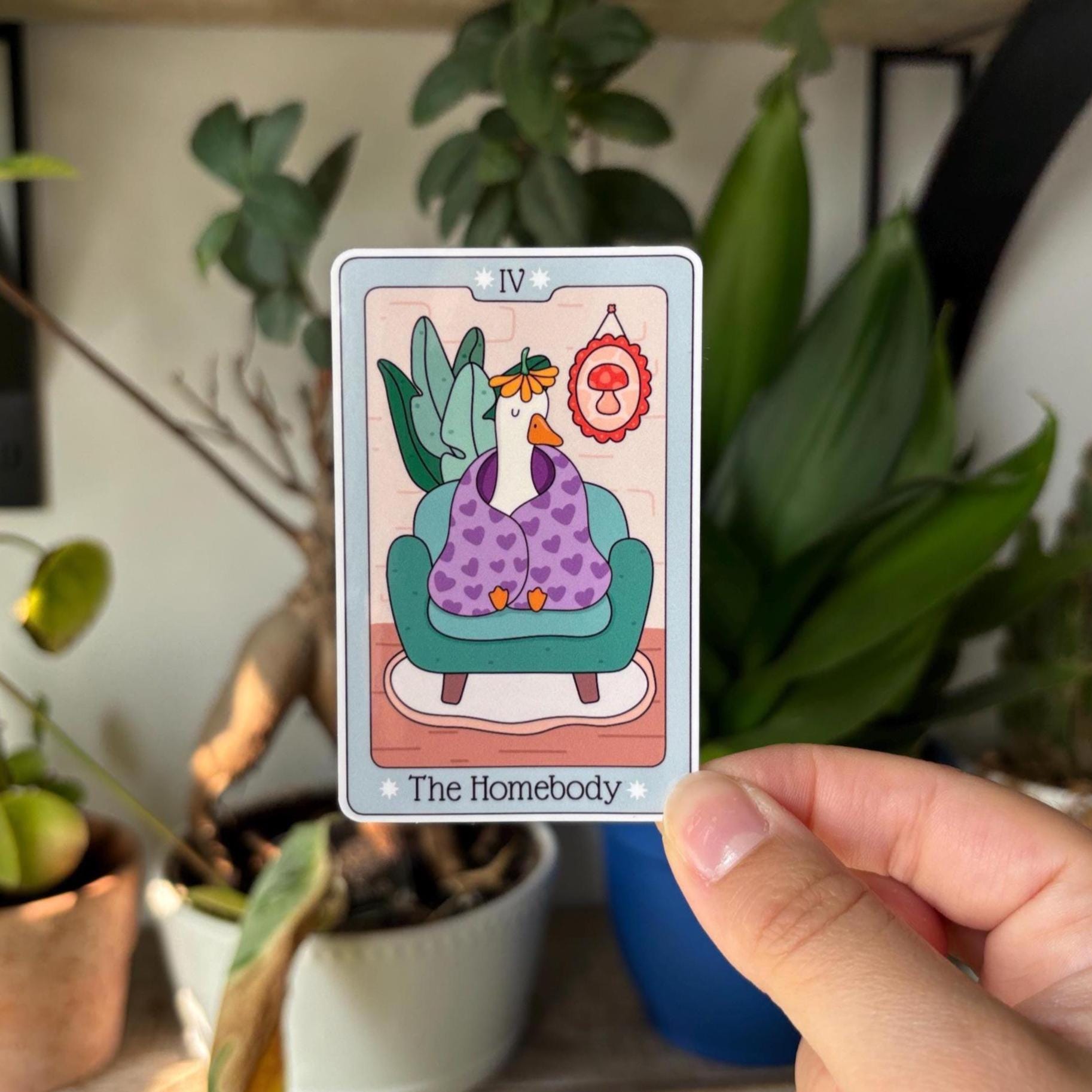 Homebody Tarot Card Vinyl Sticker
