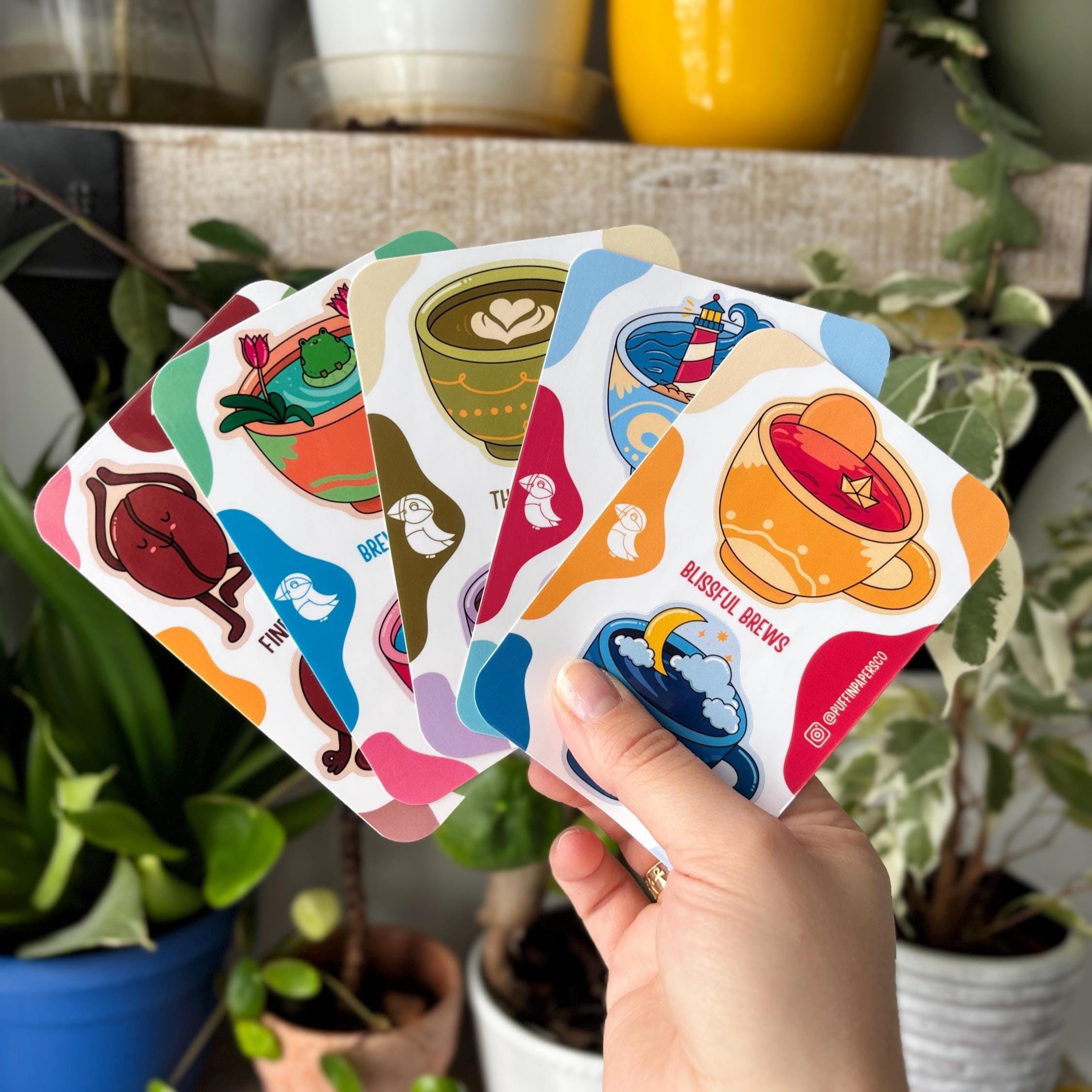 Coffee Beans Yoga Set Vinyl Sticker