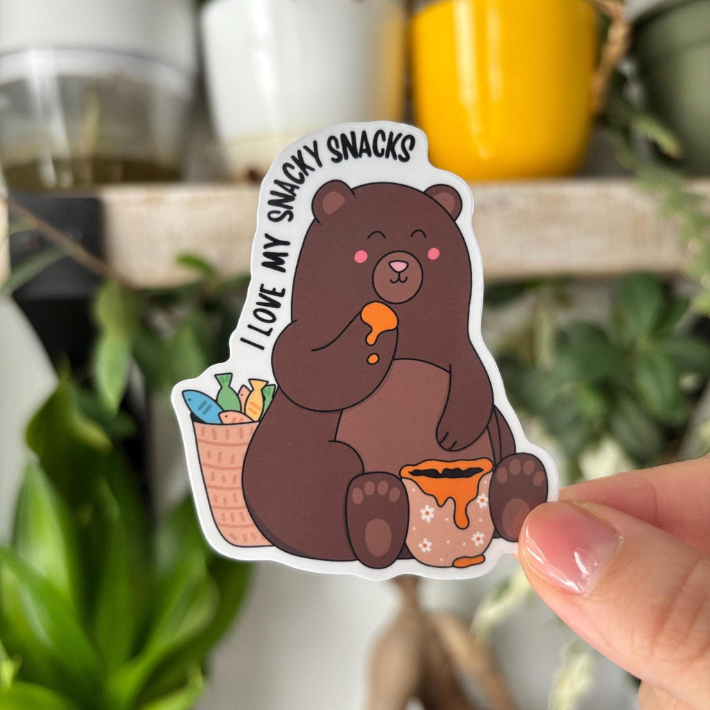 Snacky Snacks Bear Vinyl Sticker