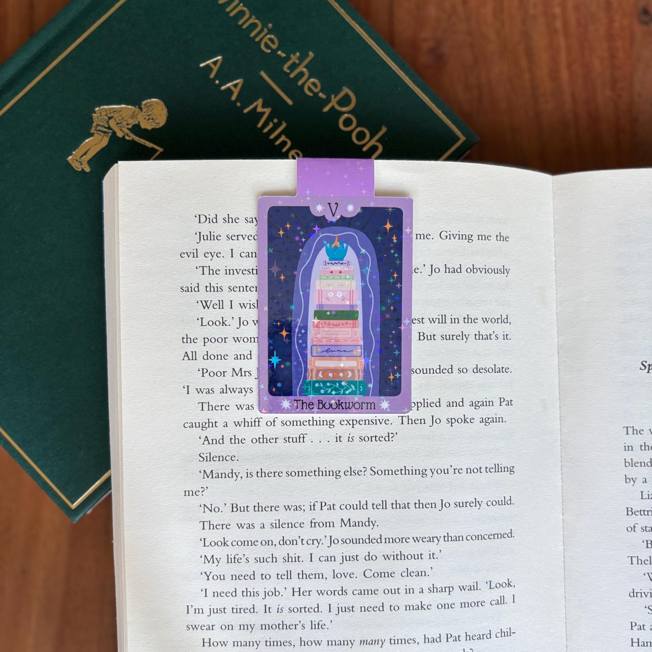 Bookworm Tarot Card Magnetic Bookmark