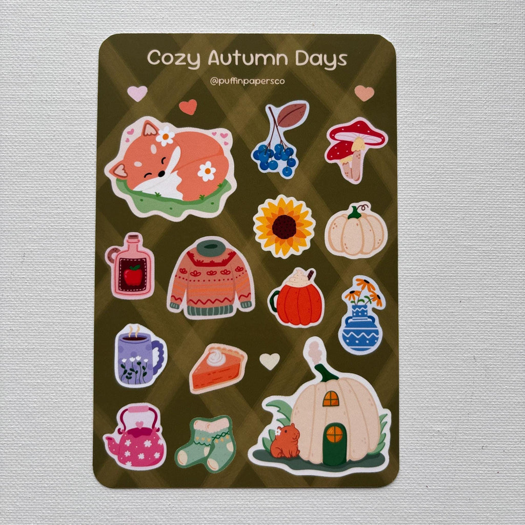 Cozy Autumn Days Sticker Sheet
