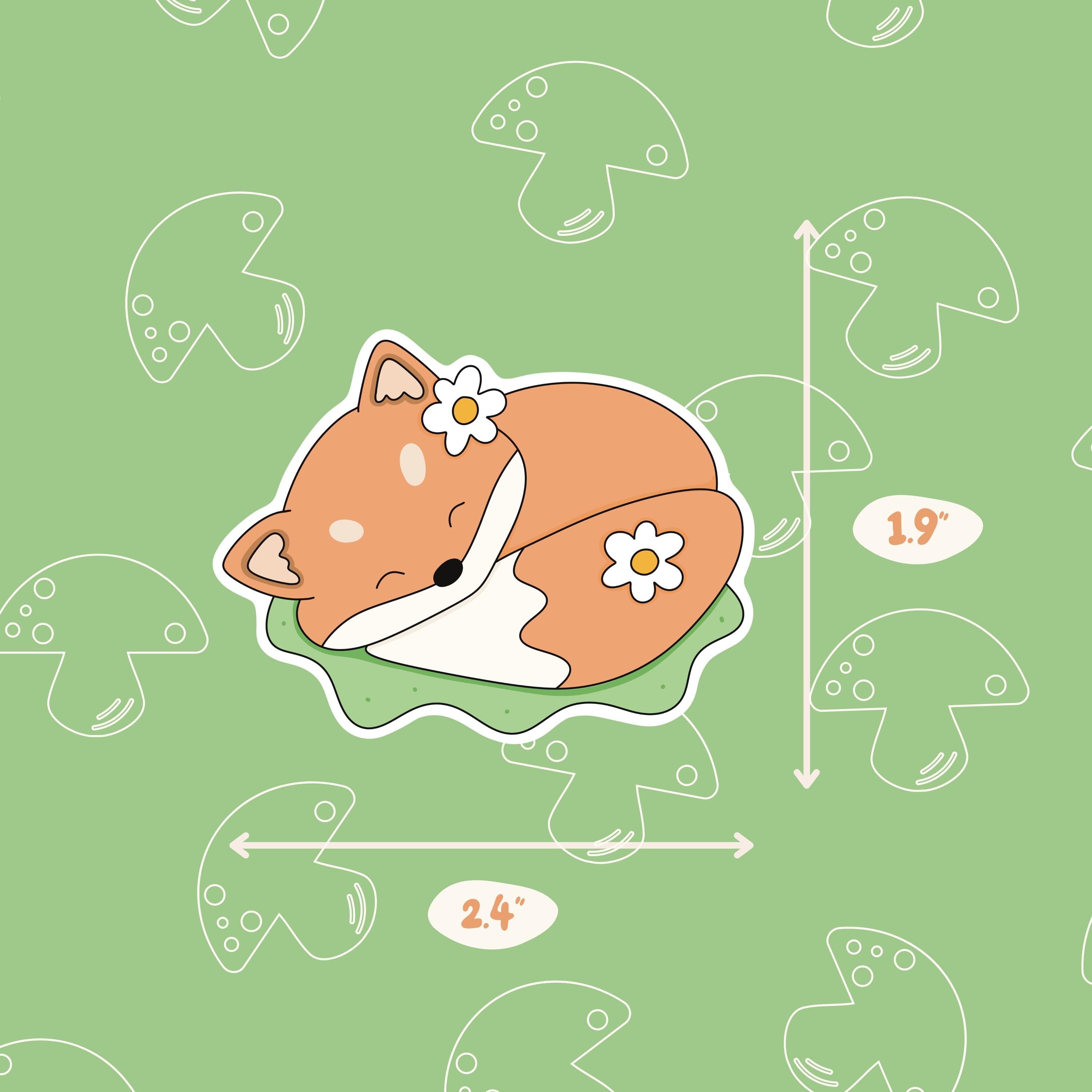Cute Fox Sleeping Vinyl Sticker