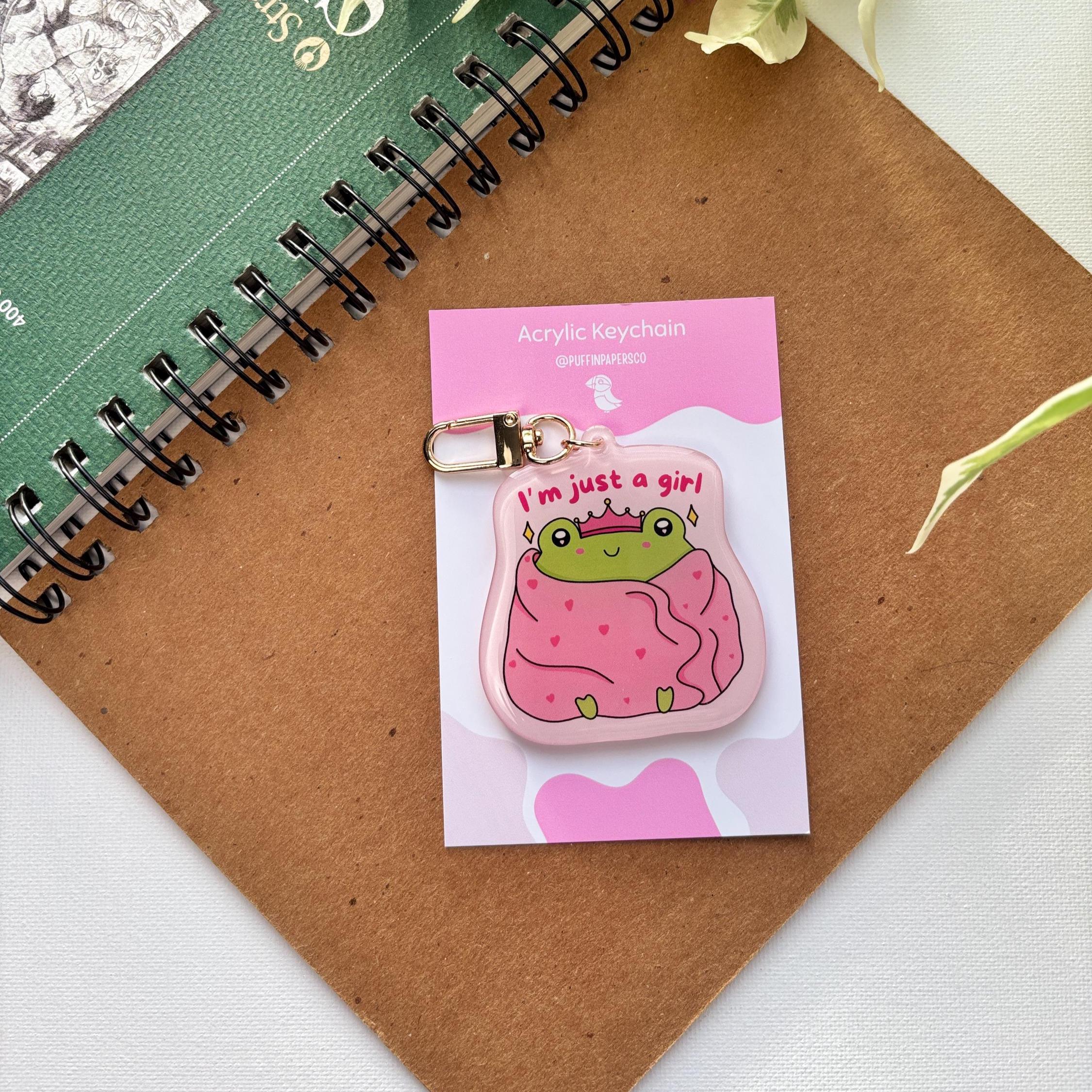I'm Just a Girl Froggy Acrylic Keychain