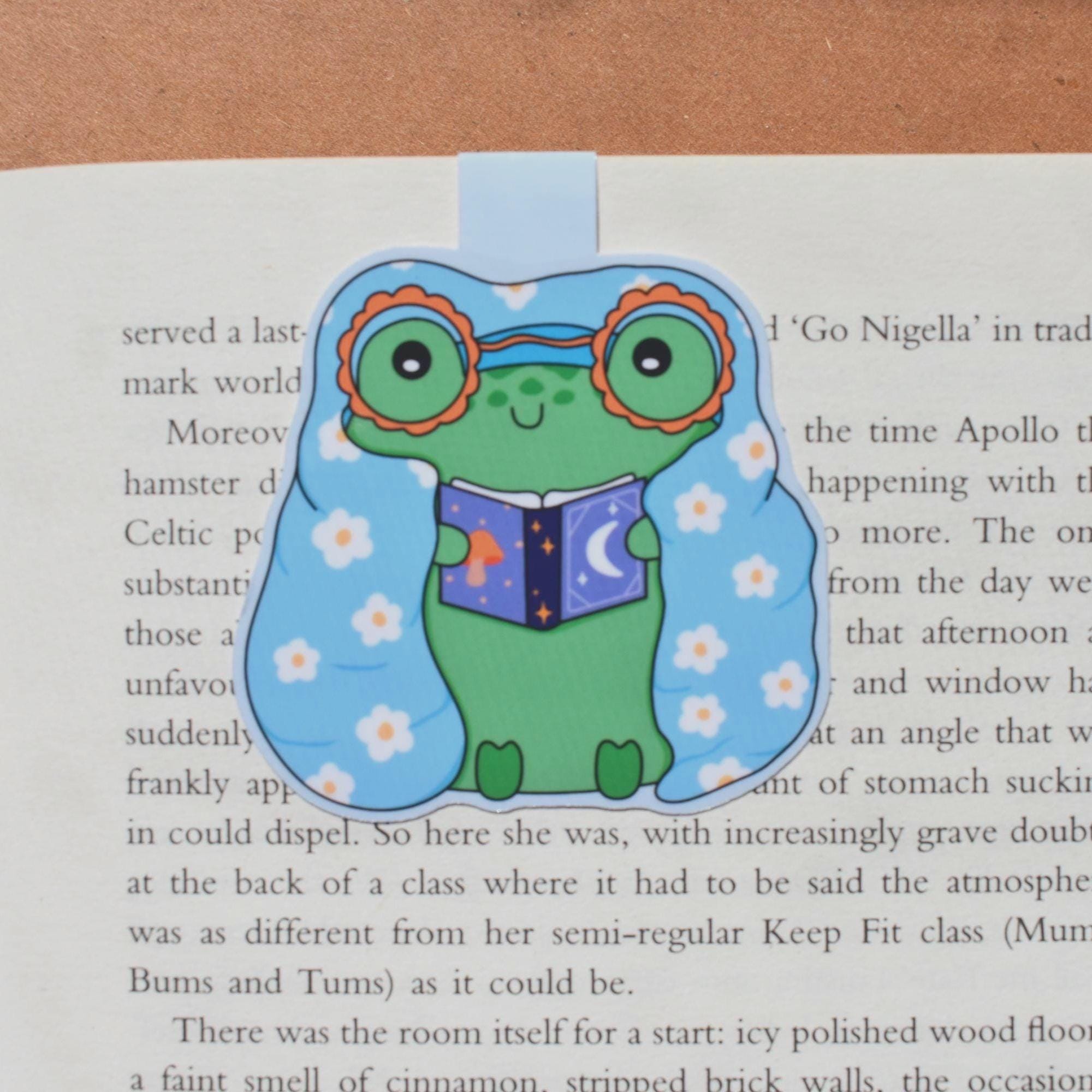 Frog Reading Book Magnetic Bookmark