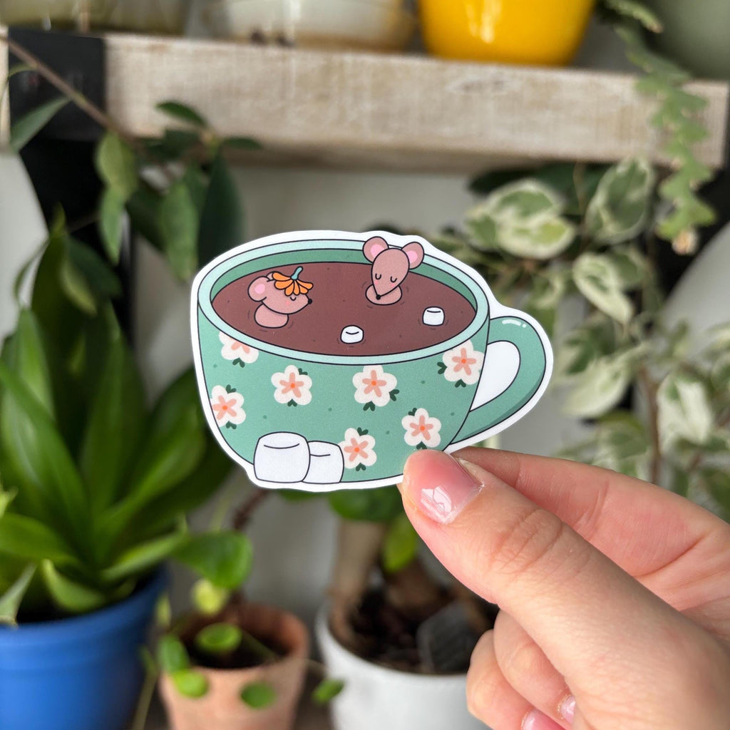 Hot Chocolate Mouse Vinyl Sticker