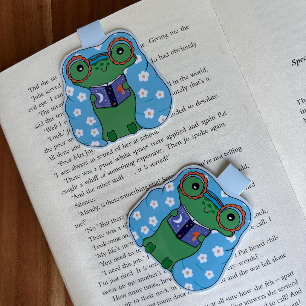 Frog Reading Book Magnetic Bookmark