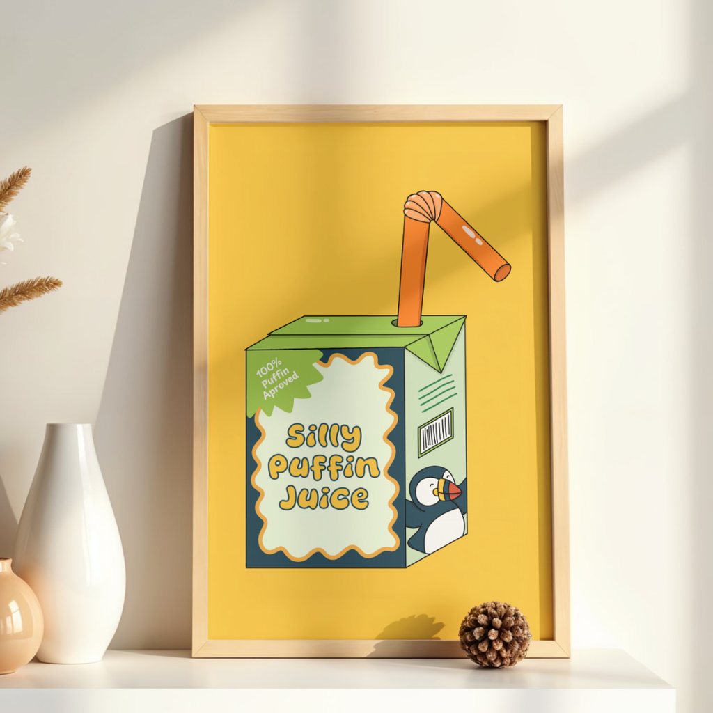 Silly Puffin Juice Print