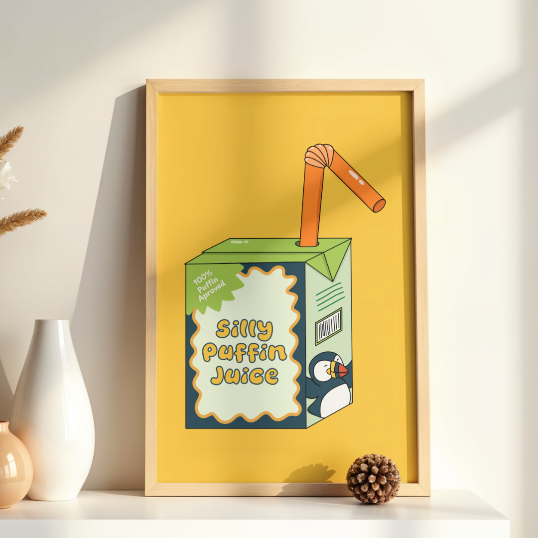 Silly Puffin Juice Print