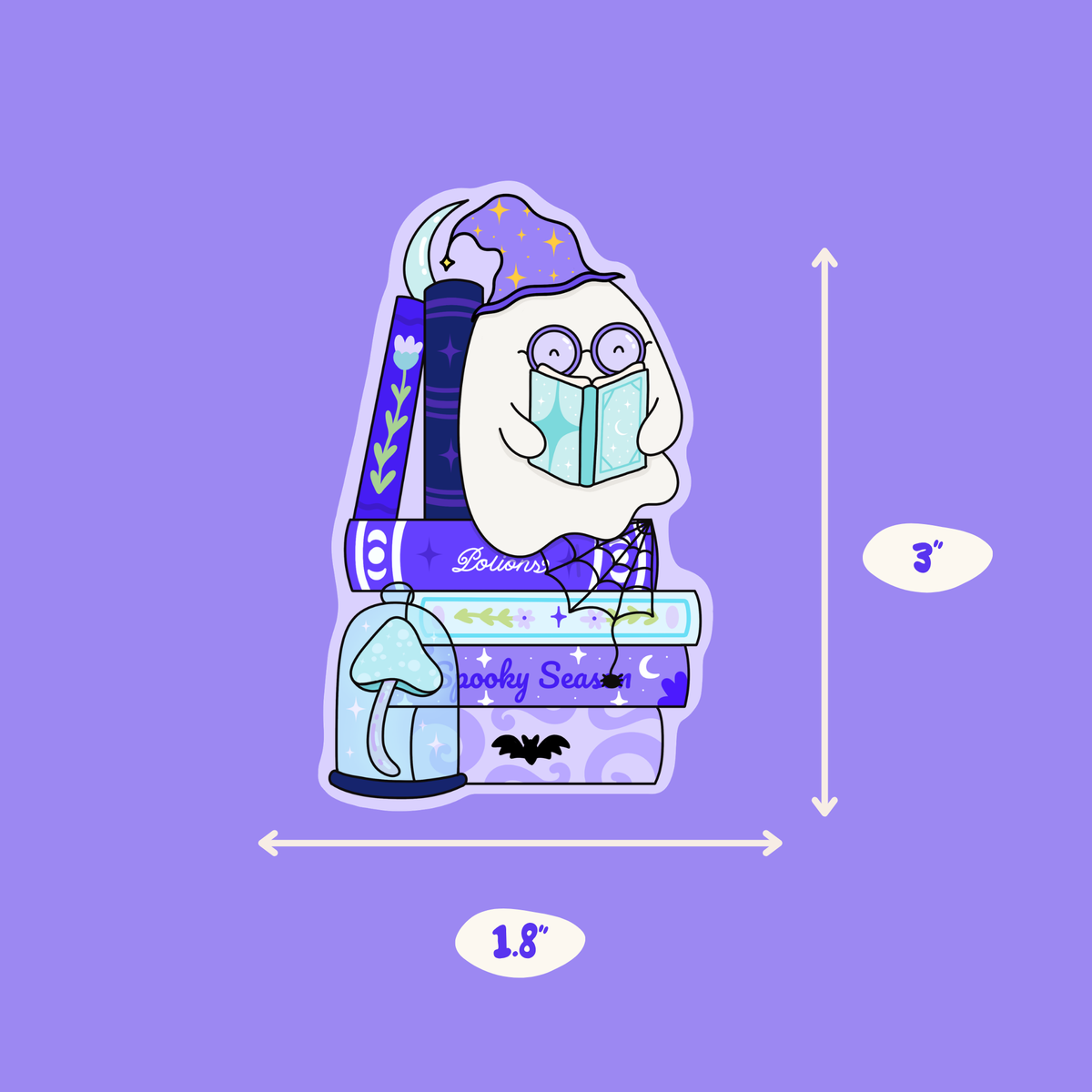 Bookish Ghosty Sticker