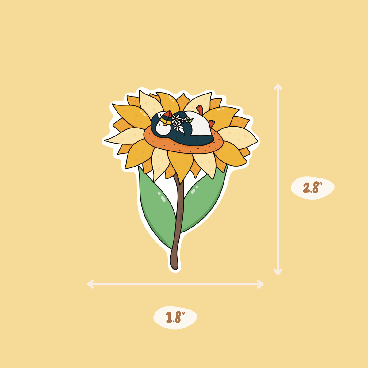 Sunflower Mouse Sticker