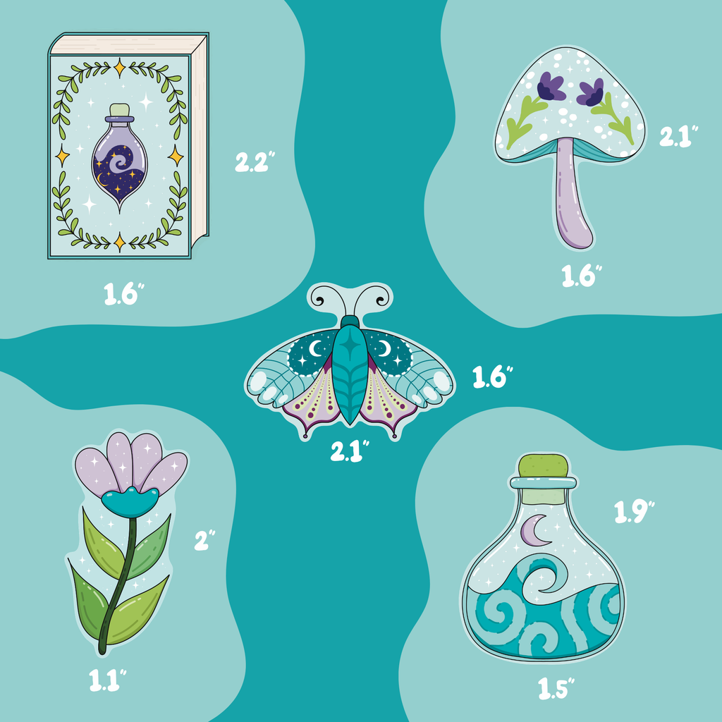 Magical Glitter Days - Sticker Pack - 5 Stickers