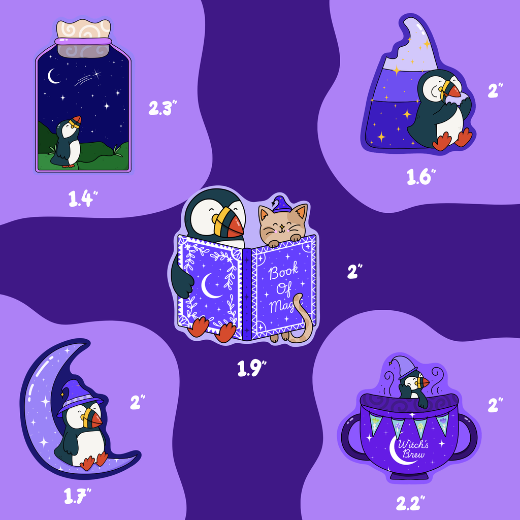 Puffin Magic - Sticker Pack - 5 Stickers