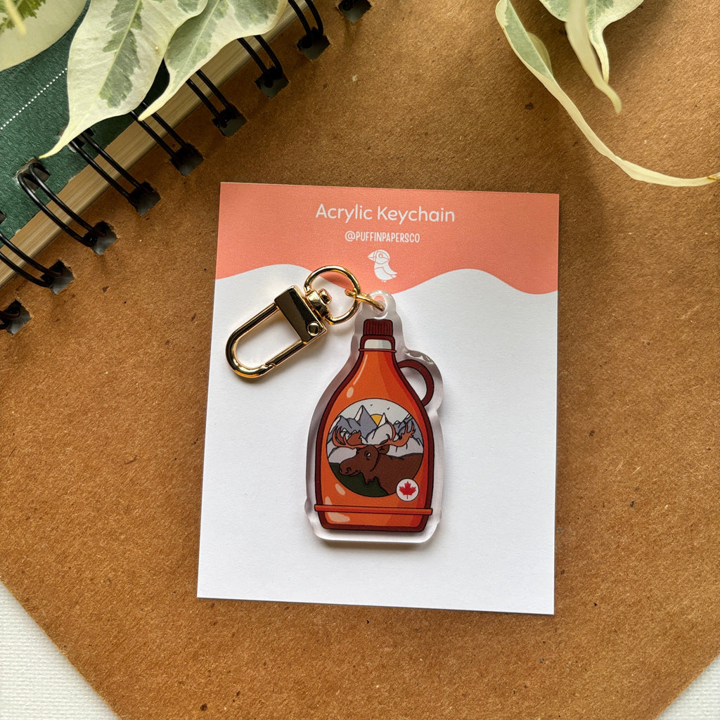 Canadian Maple Bottle Acrylic Keychain