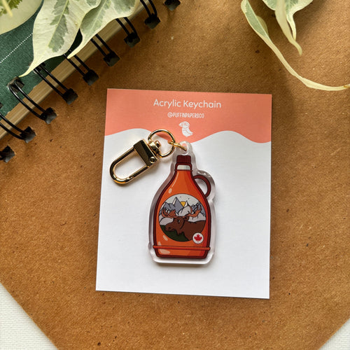 Canadian Maple Bottle Acrylic Keychain
