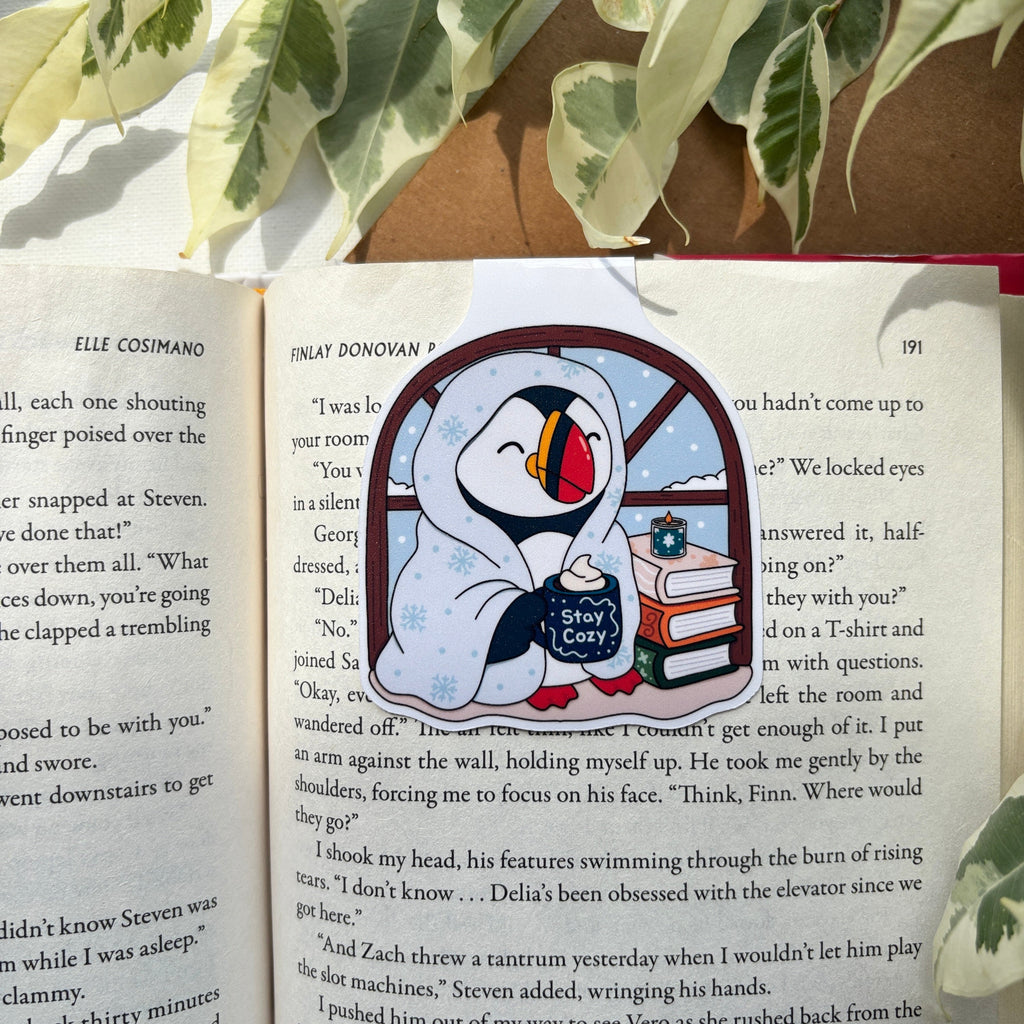 Cozy Puffin Magnetic Bookmark