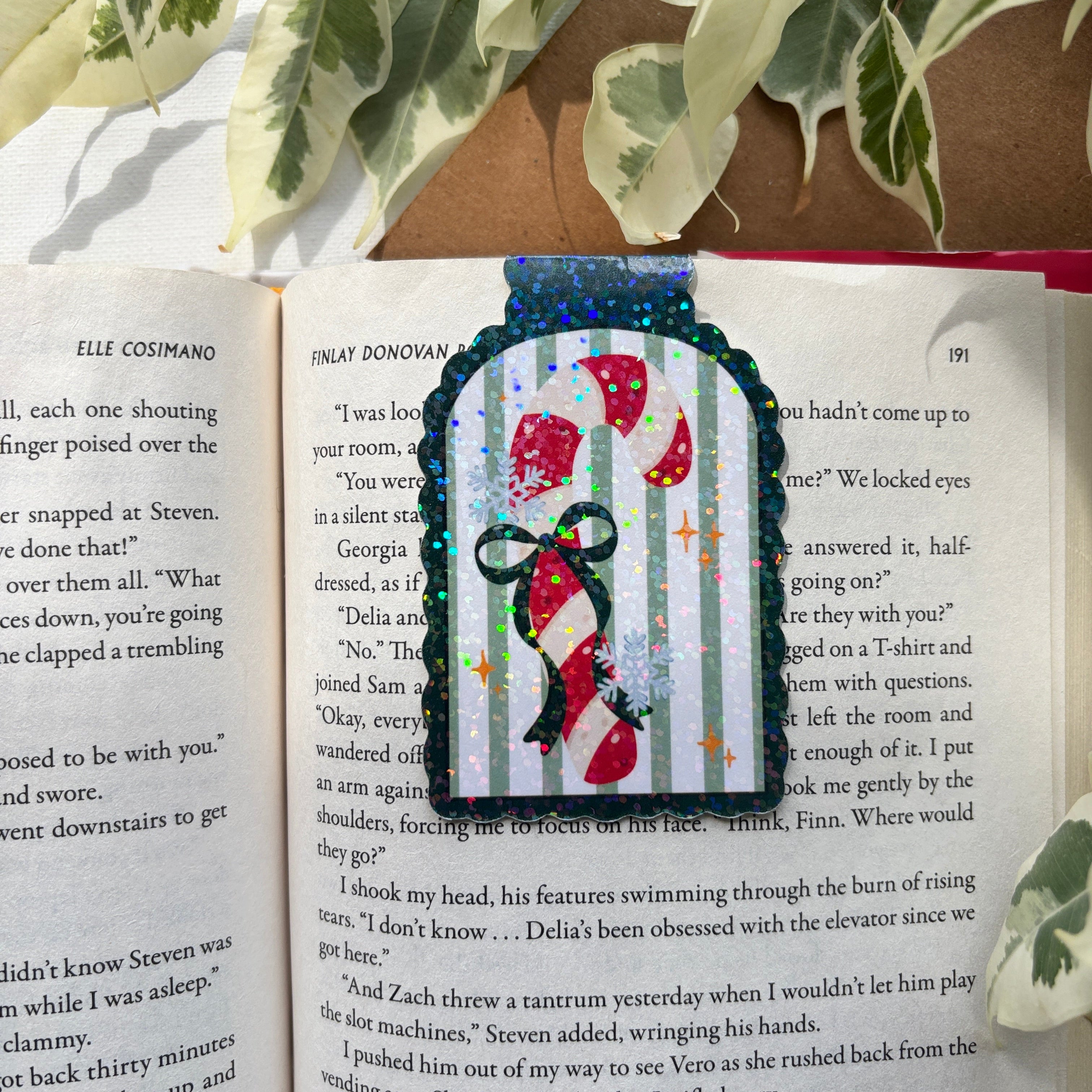 Candy Cane Magnetic Bookmark
