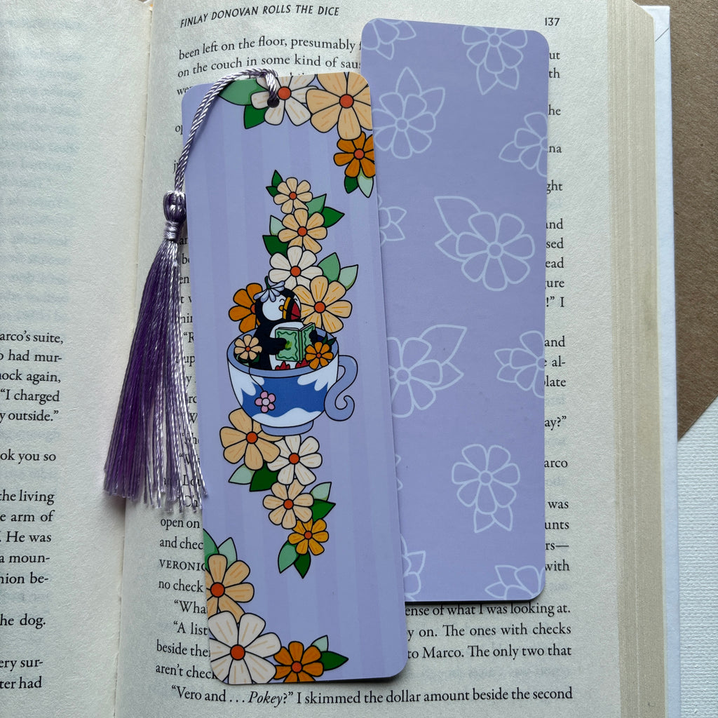 Spring Puffin Reading Bookmark