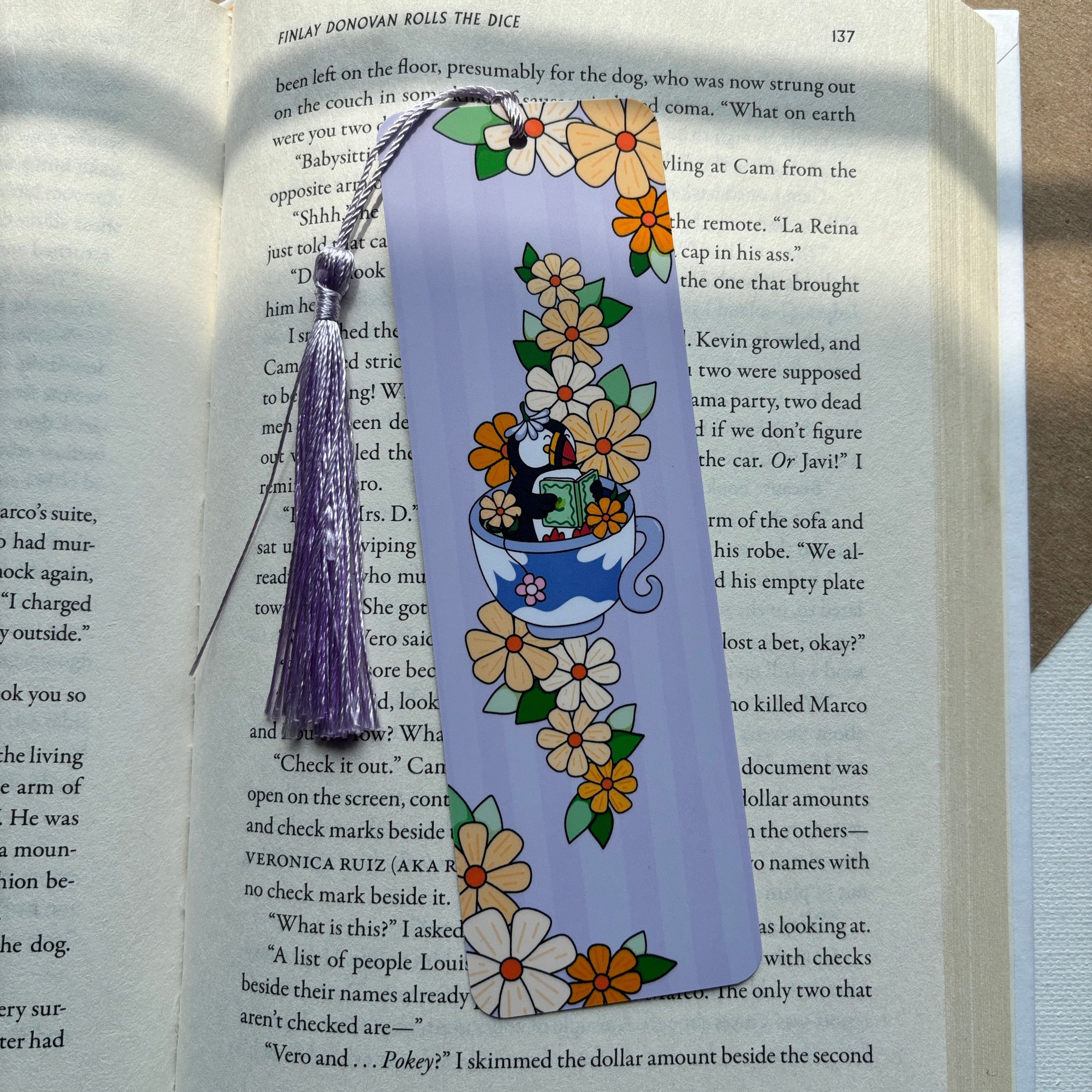 Spring Puffin Reading Bookmark