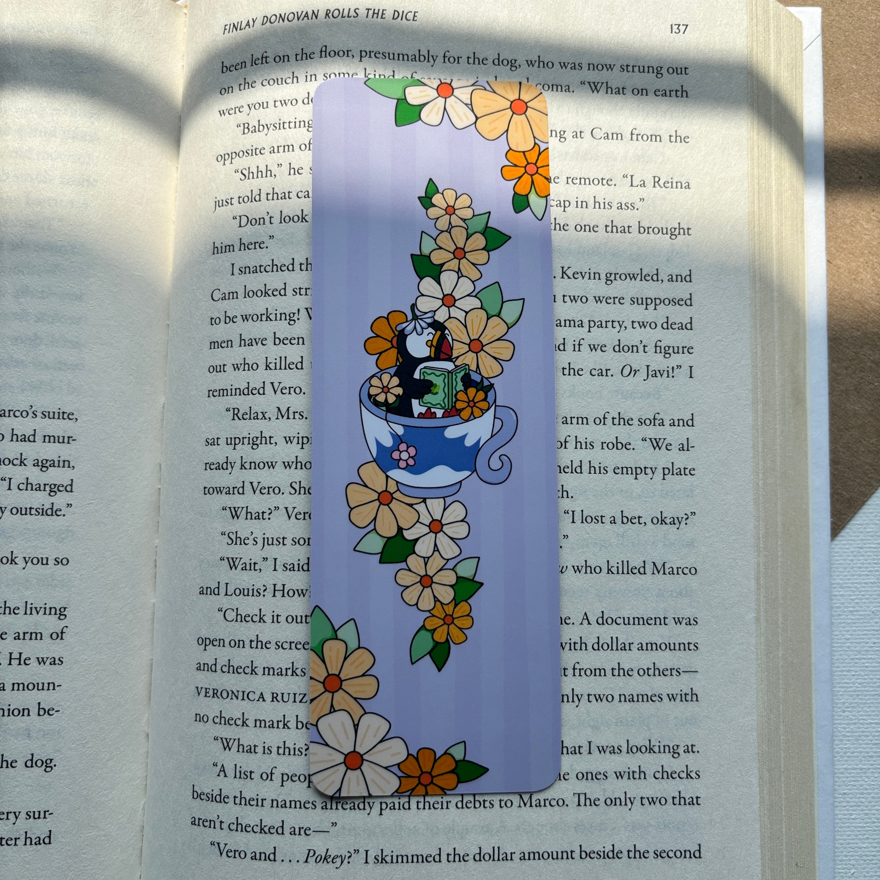 Spring Puffin Reading Bookmark