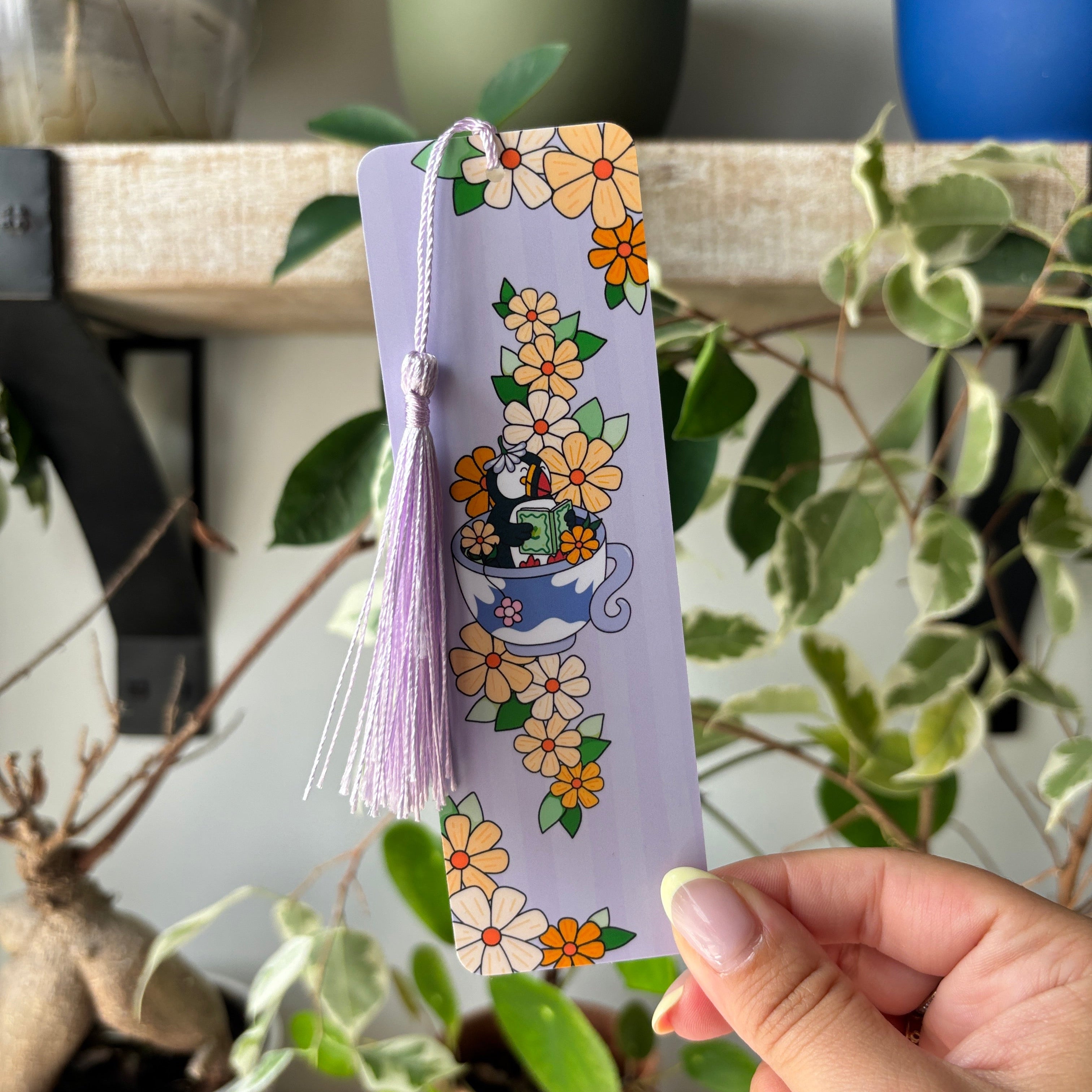Spring Puffin Reading Bookmark
