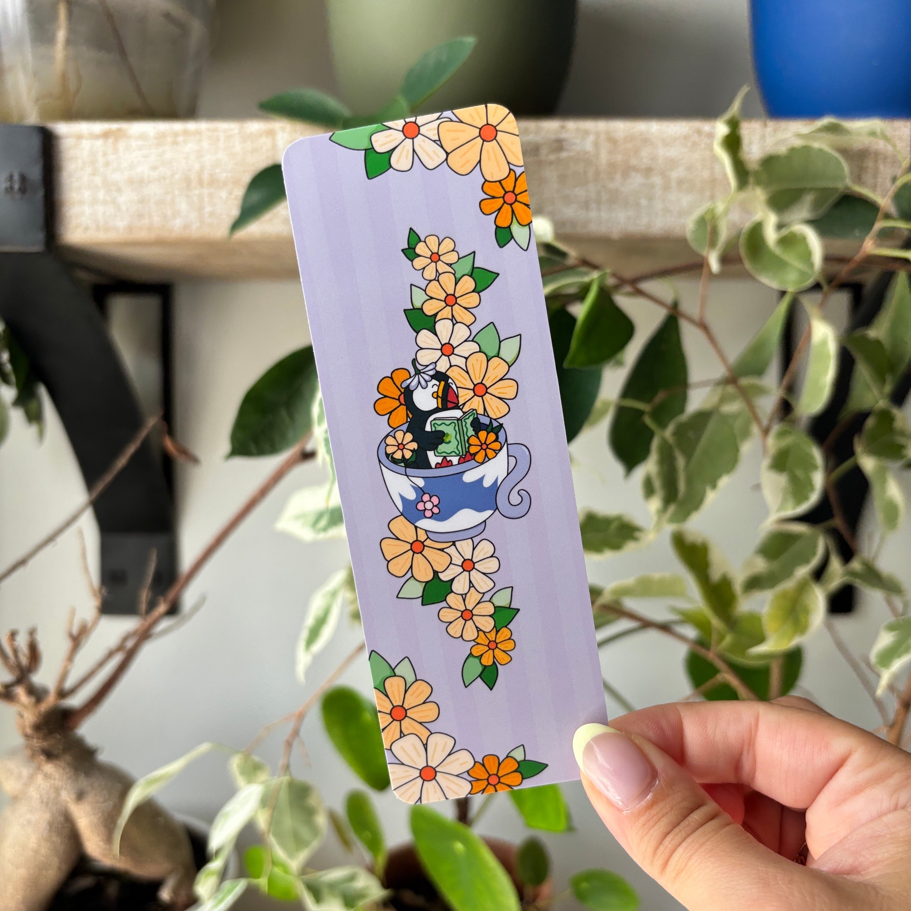 Spring Puffin Reading Bookmark