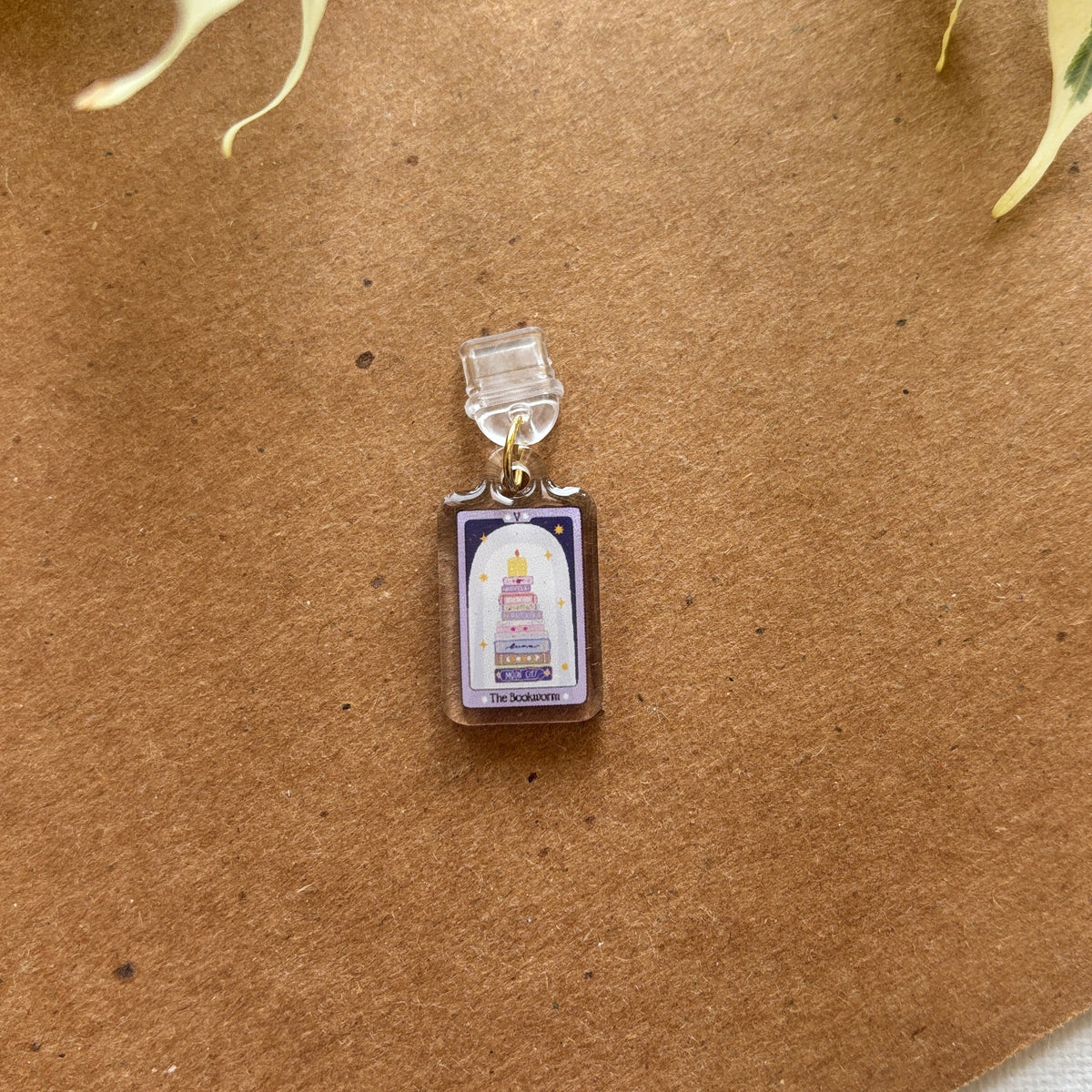 Bookworm Tarot Card USB-C Dust Charm