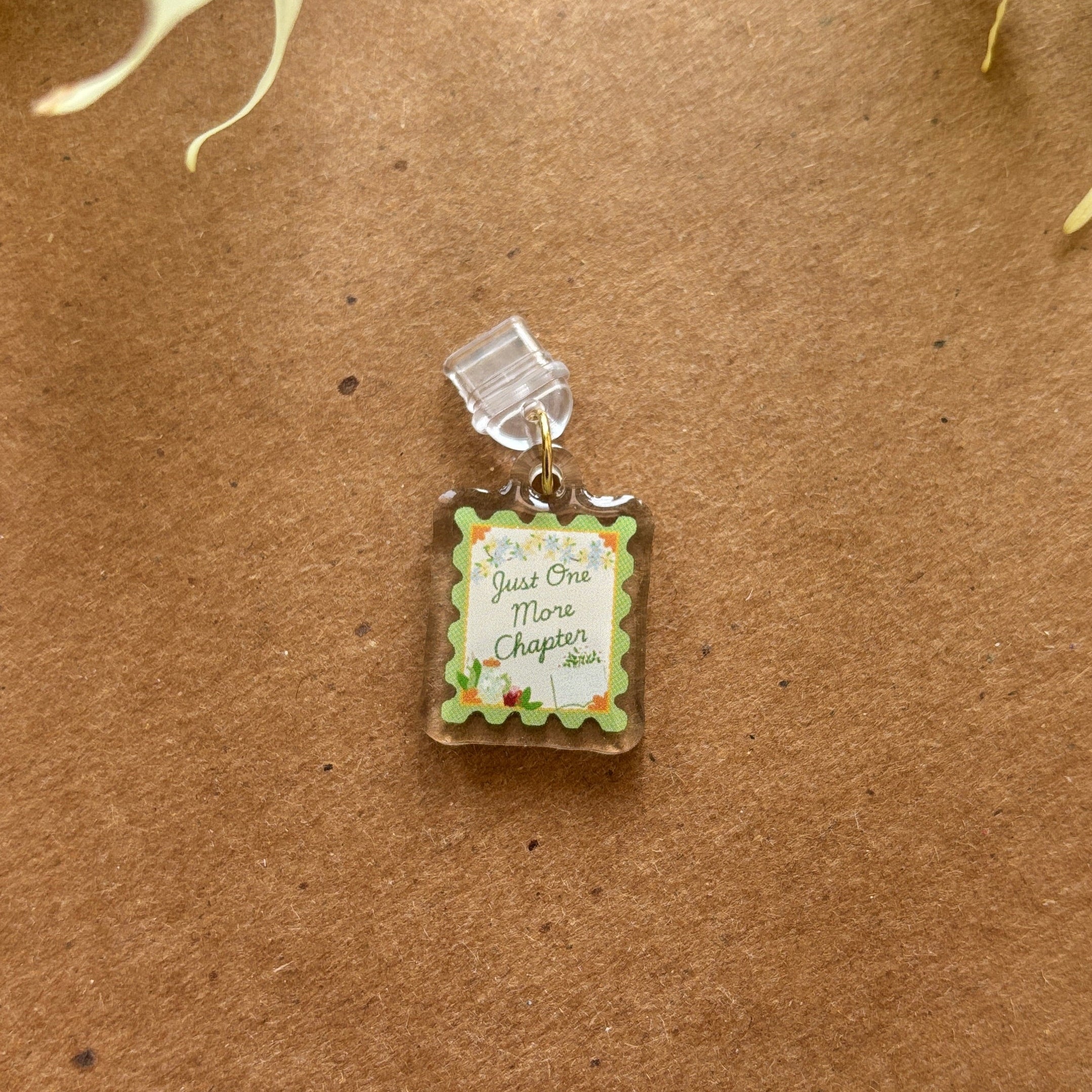 One More Chapter Stamp Card USB-C Dust Charm