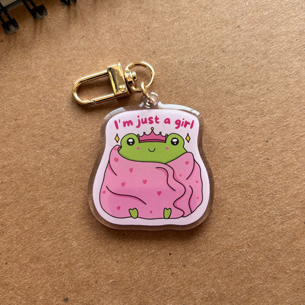 I'm Just a Girl Froggy Acrylic Keychain