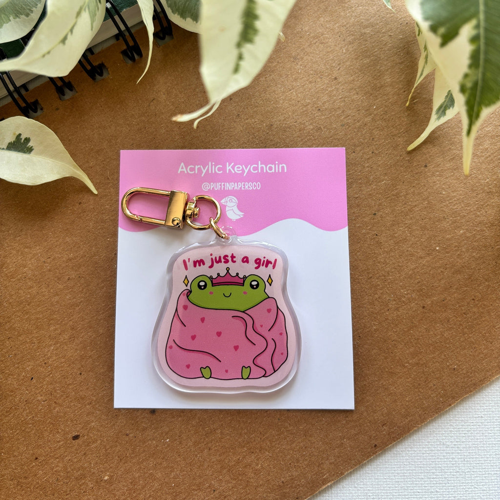I'm Just a Girl Froggy Acrylic Keychain
