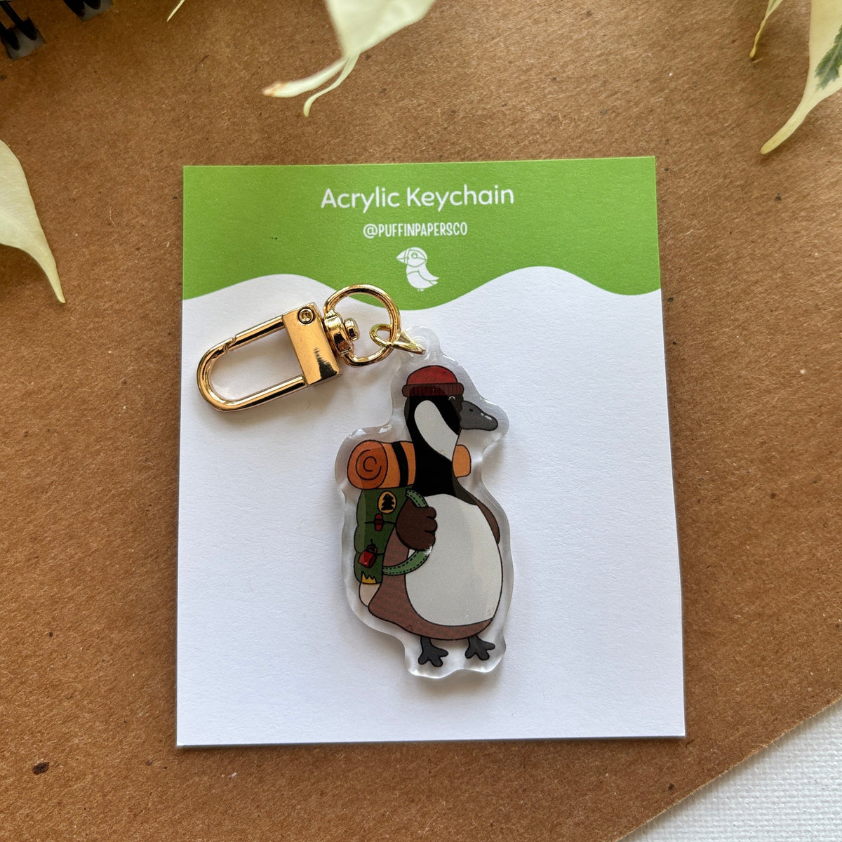Hiking Canadian Goose Acrylic Keychain