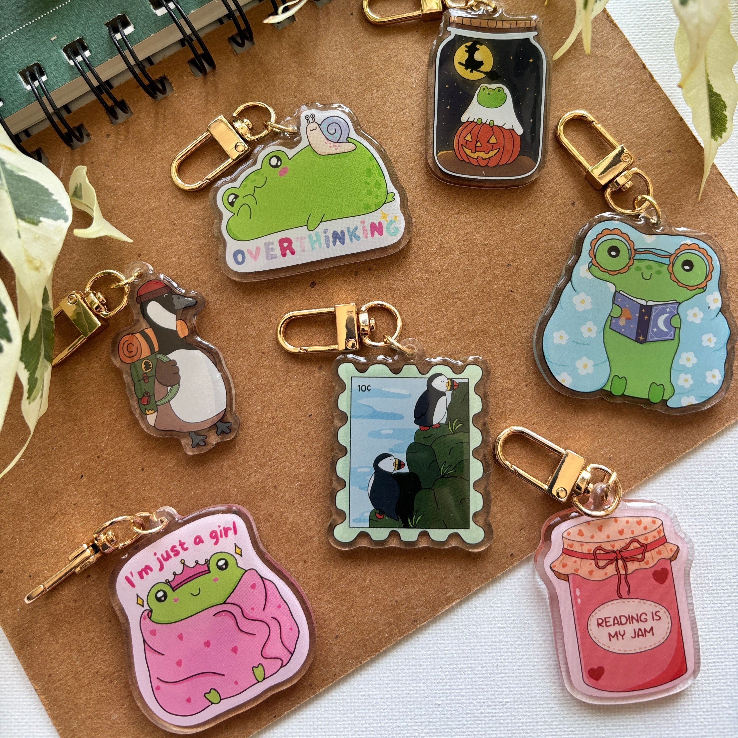 Puffin Stamp Acrylic Keychain